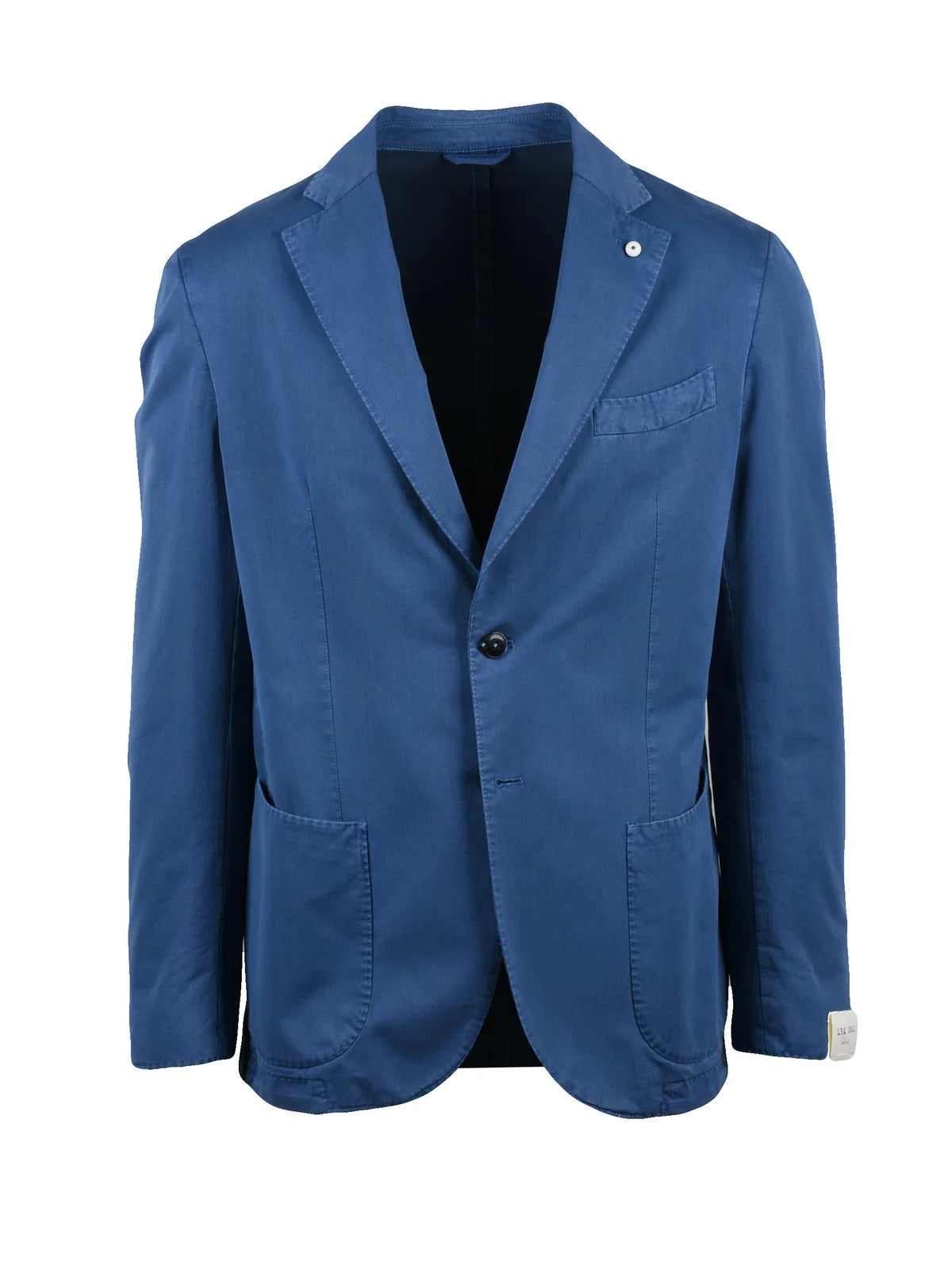 Light Blue Cotton Silk Rounded Jacket