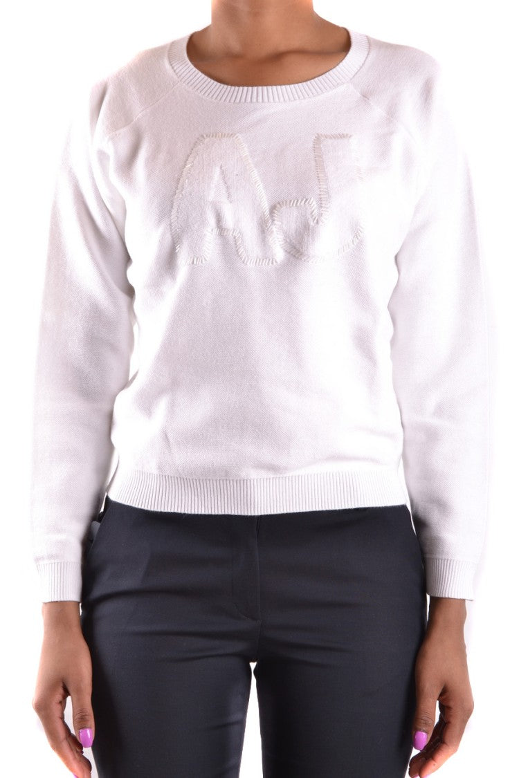 White Classic Knit Sweater