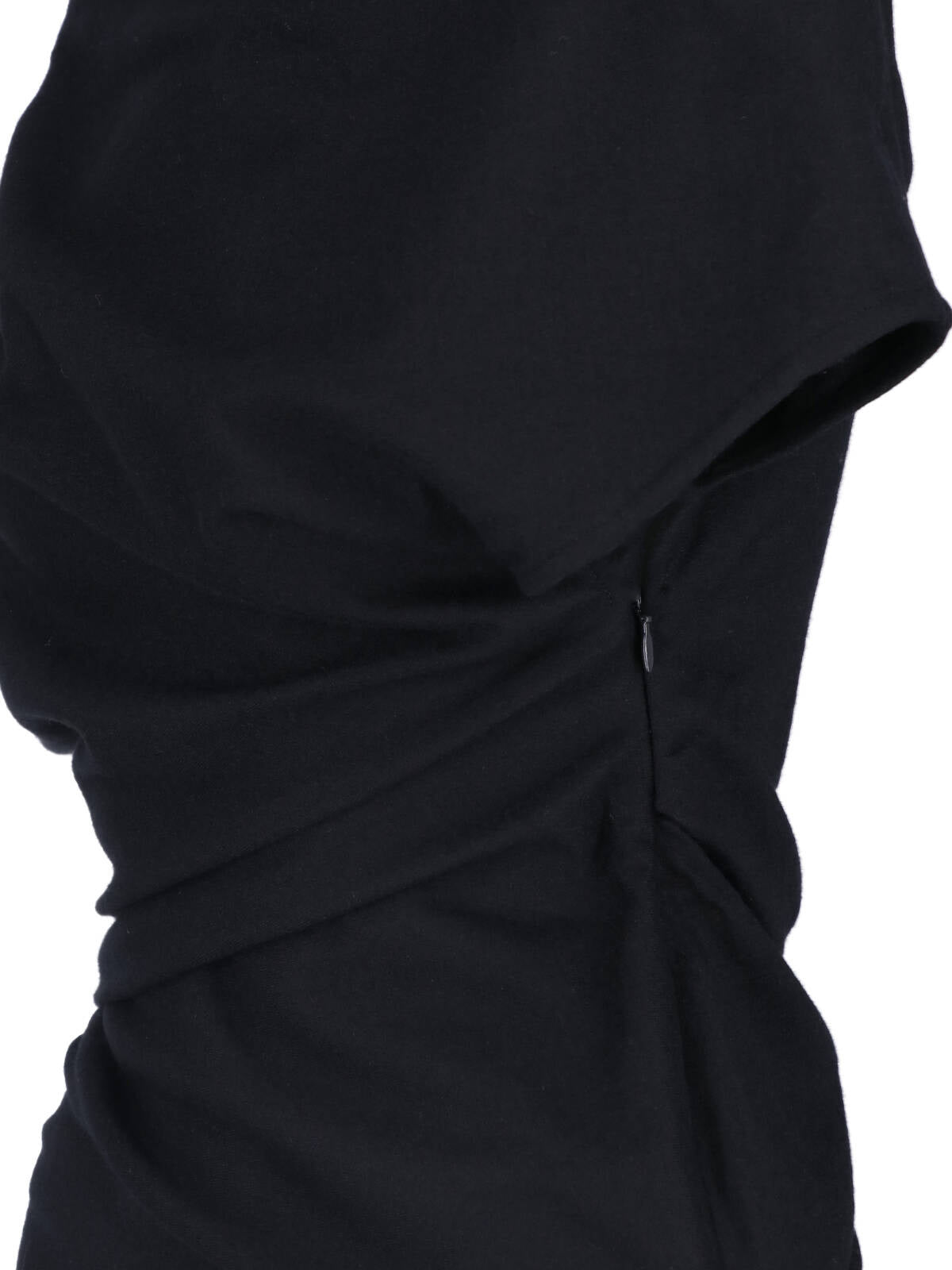 Black Asymmetrical Draped Draped Top