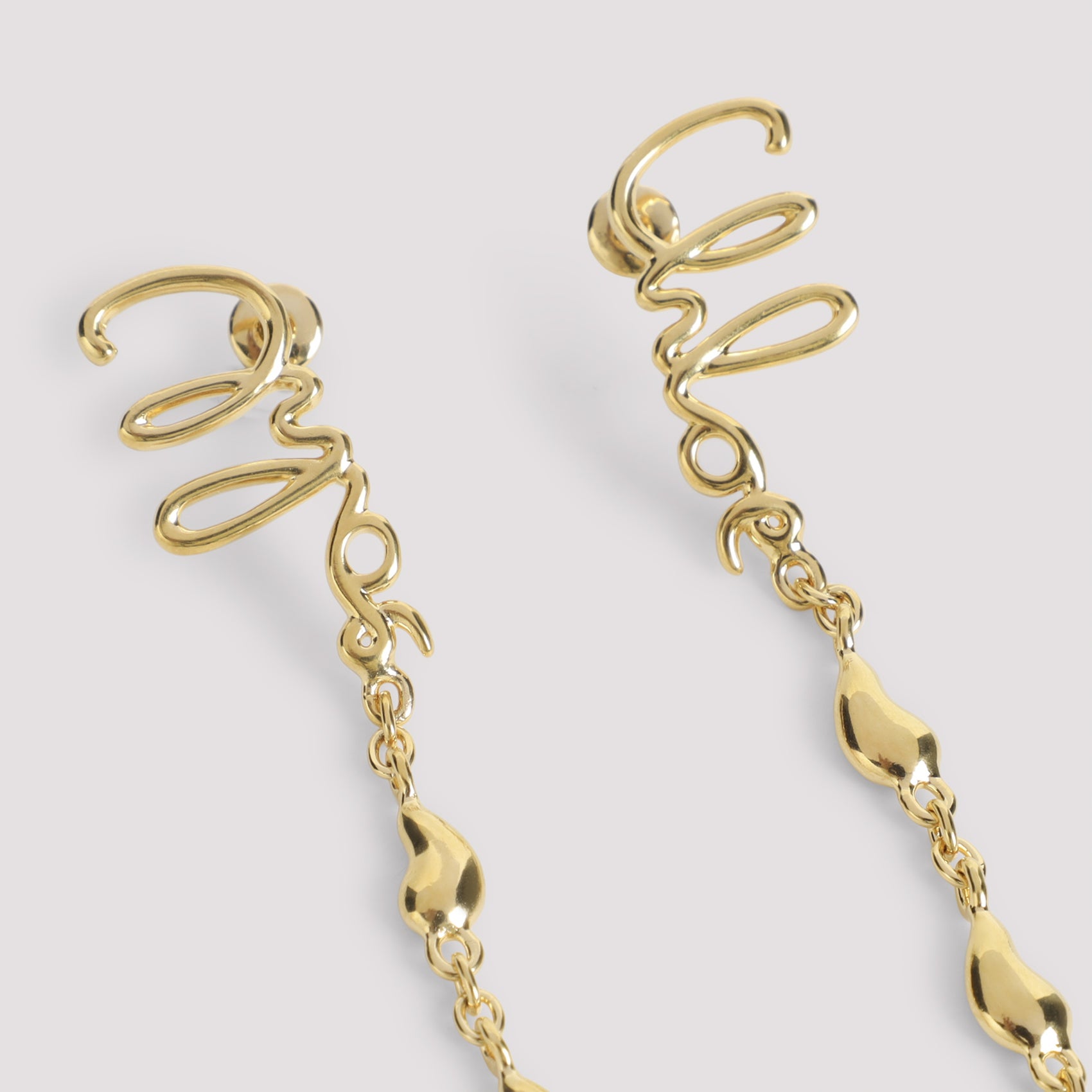 Delicate Gold-Finish Earrings with Elongated Design