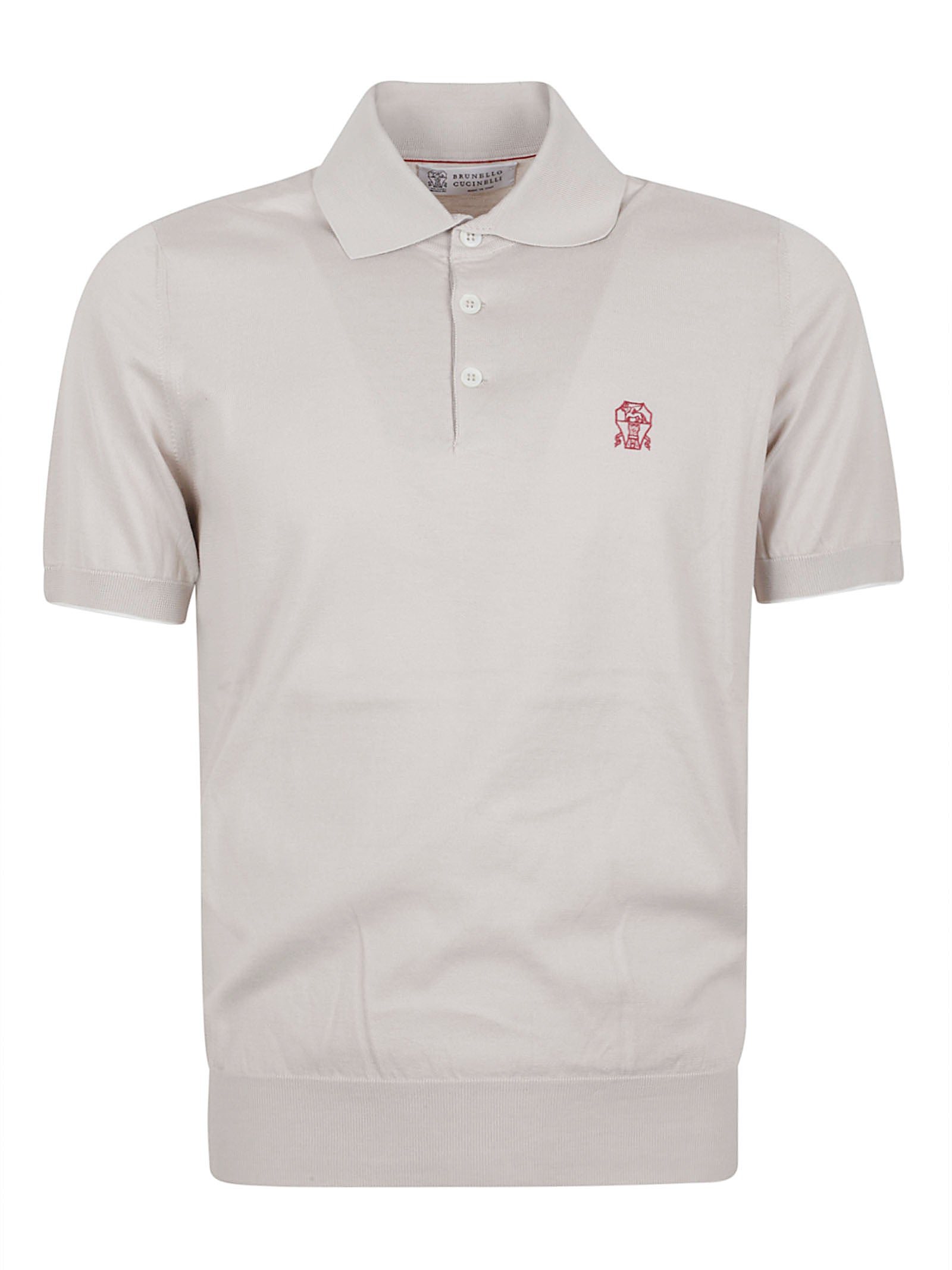 Short-Sleeved Polo Shirt with Classic Collar and Embroidered Emblem