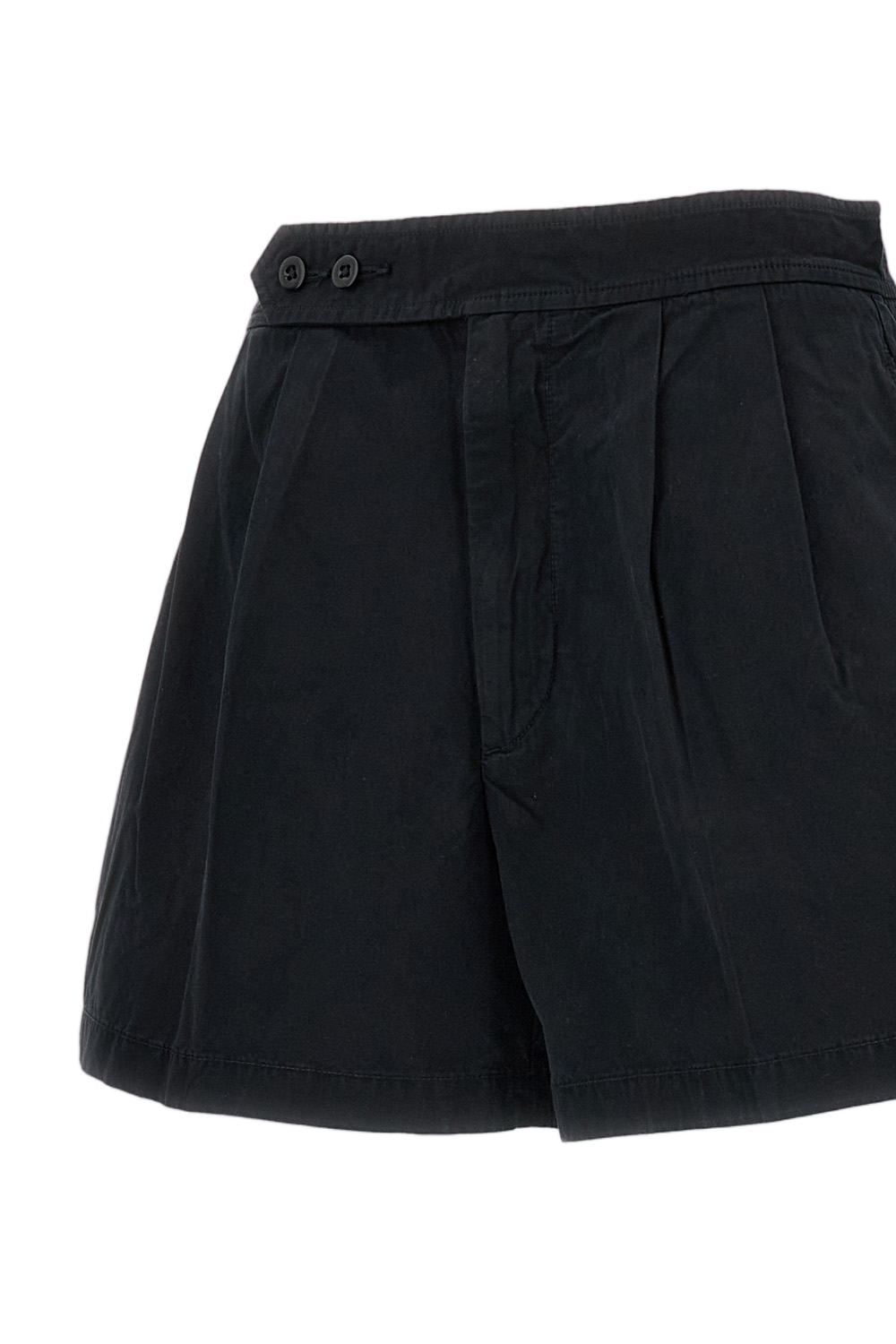 Thigh-Length Cotton Shorts with Wide Flared Leg