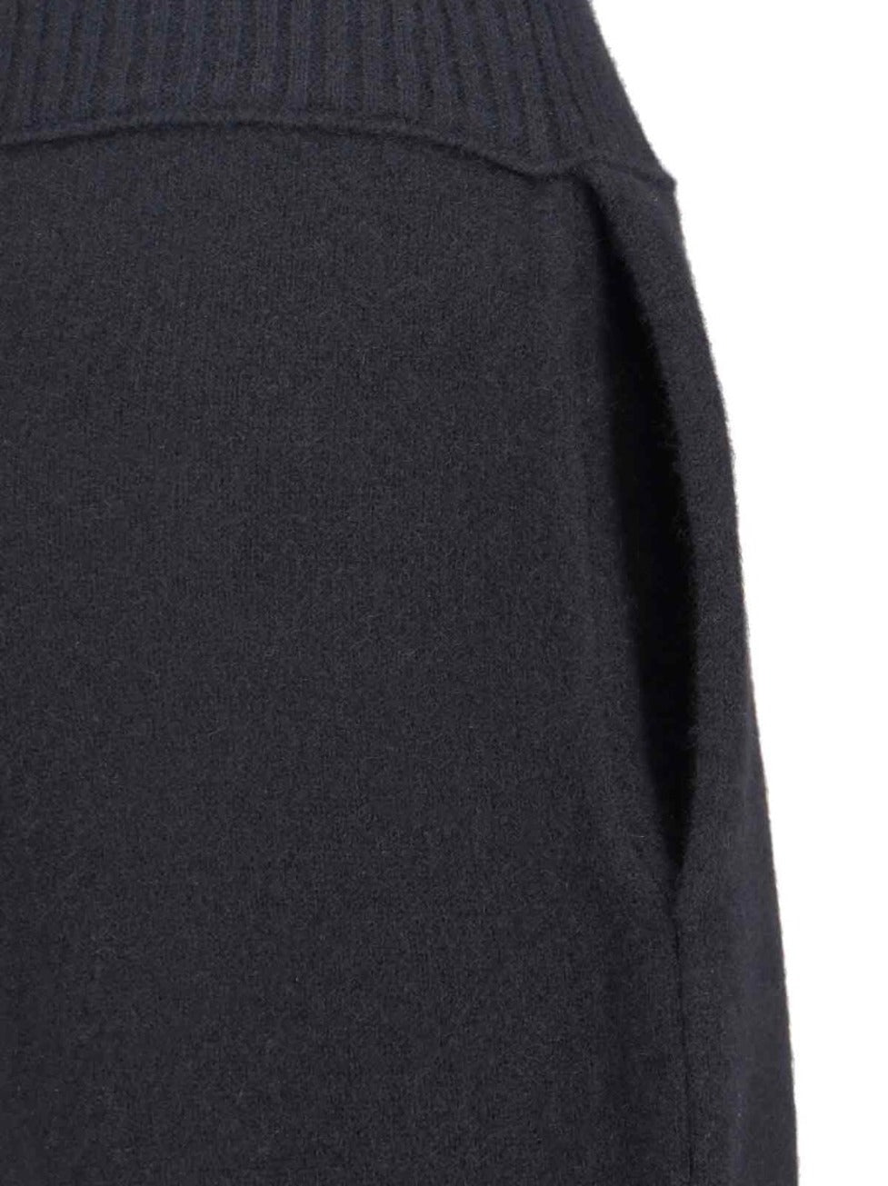 Wide-Leg Trousers With High Ribbed Waistband