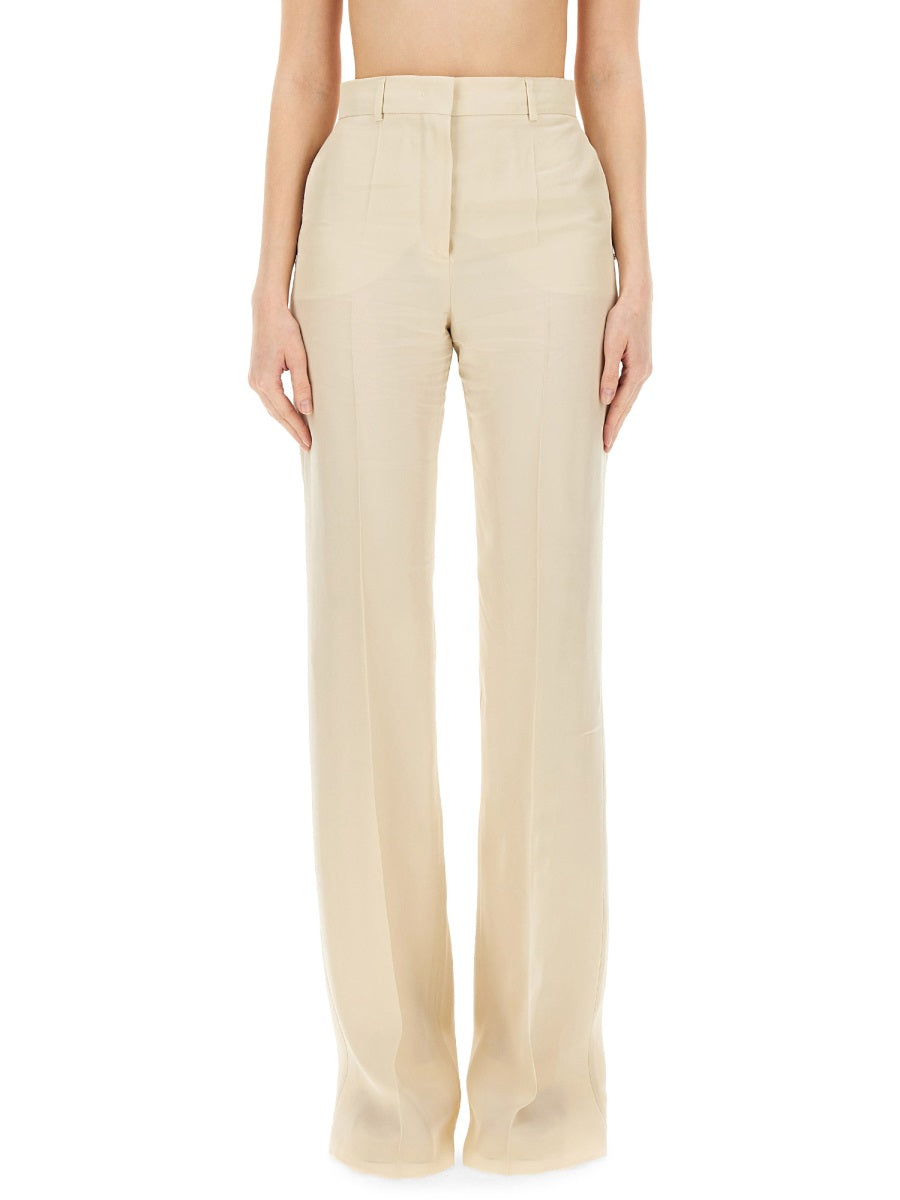 High Waist Flare Fit Viscose Pants