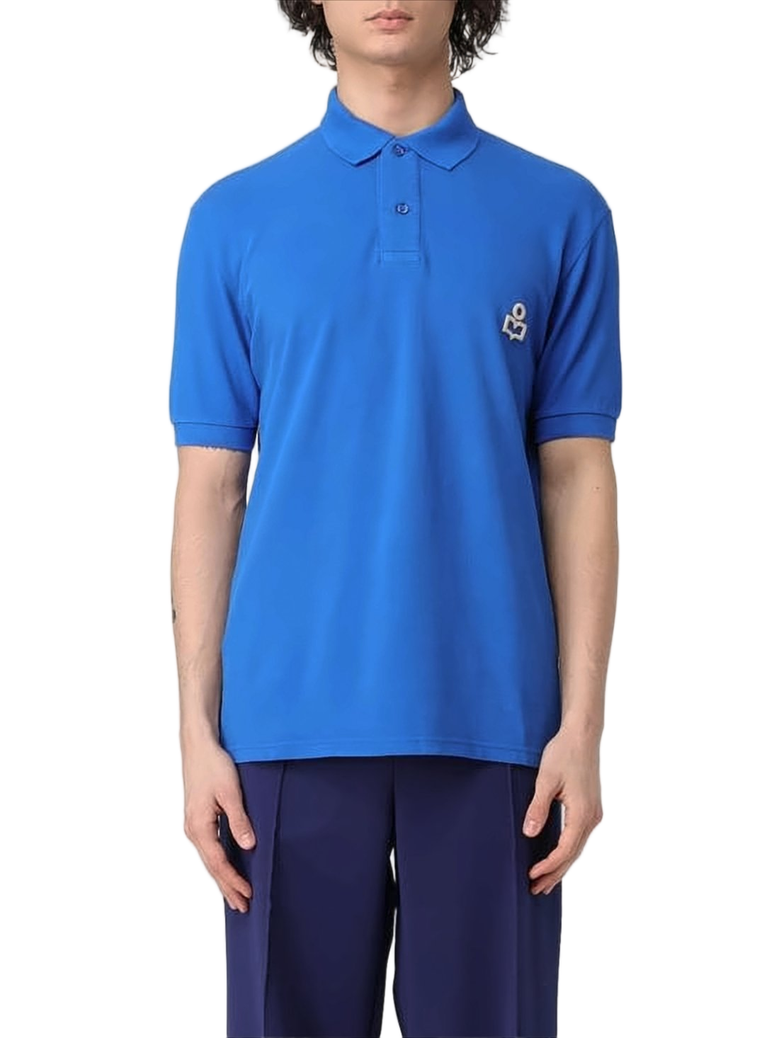 Structured Collar Polo Shirt with Two-Button Placket