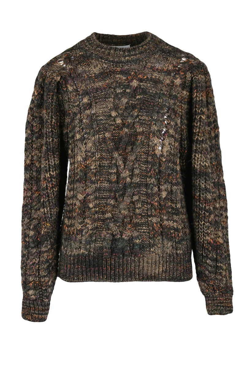 Crew Neck Sweater - Brown