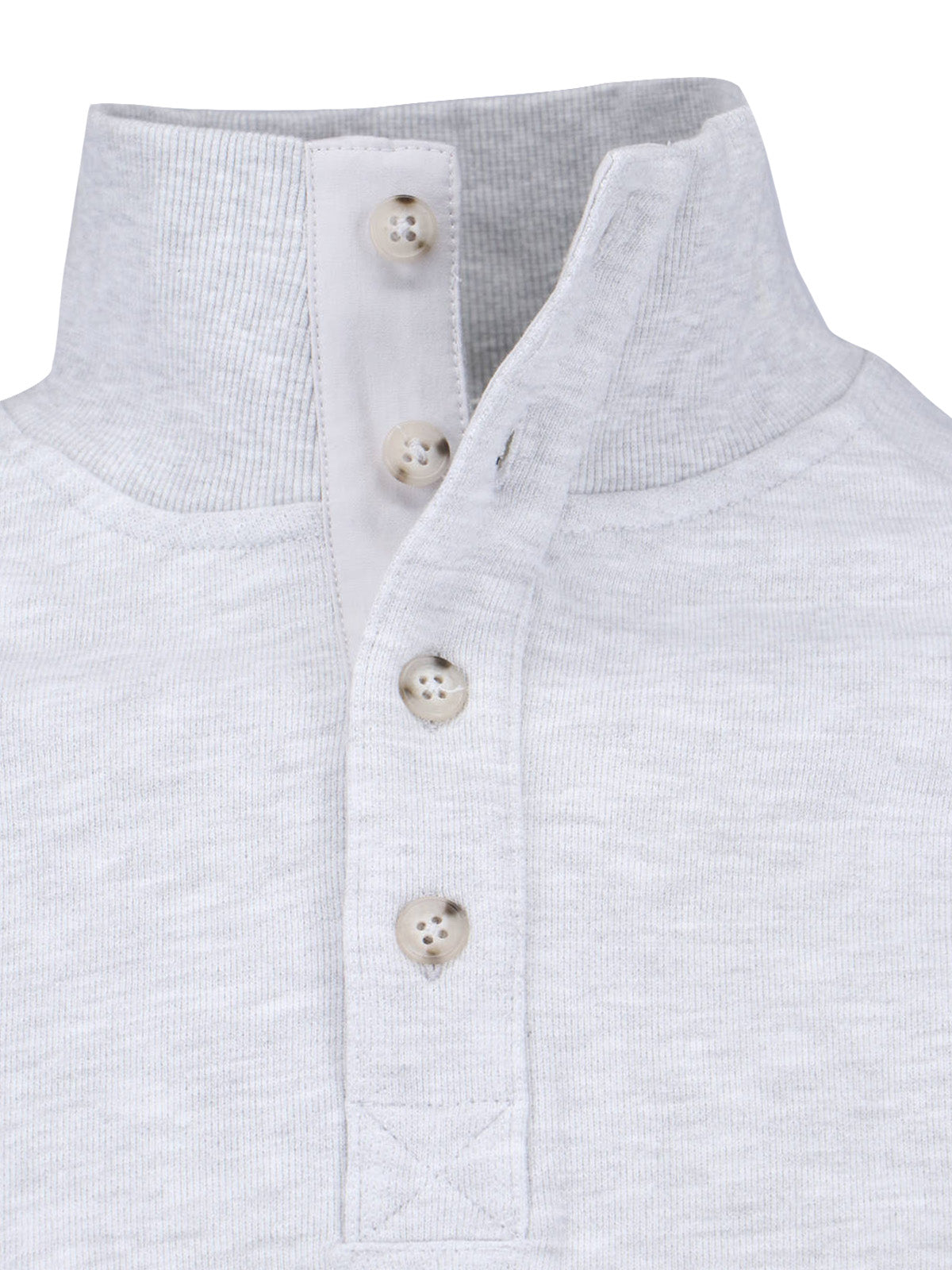 Grey Port High-Collar Cotton Sweatshirt