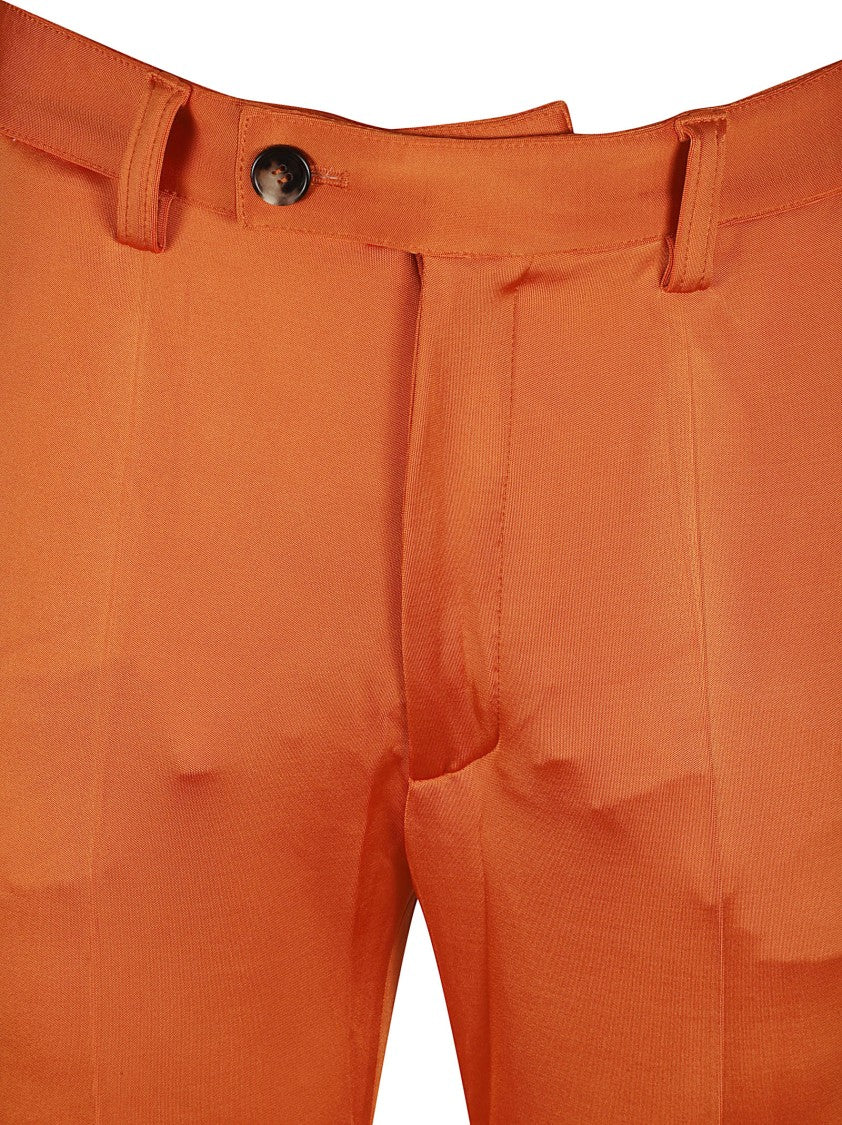 Tailored Orange Trousers With Smooth Finish