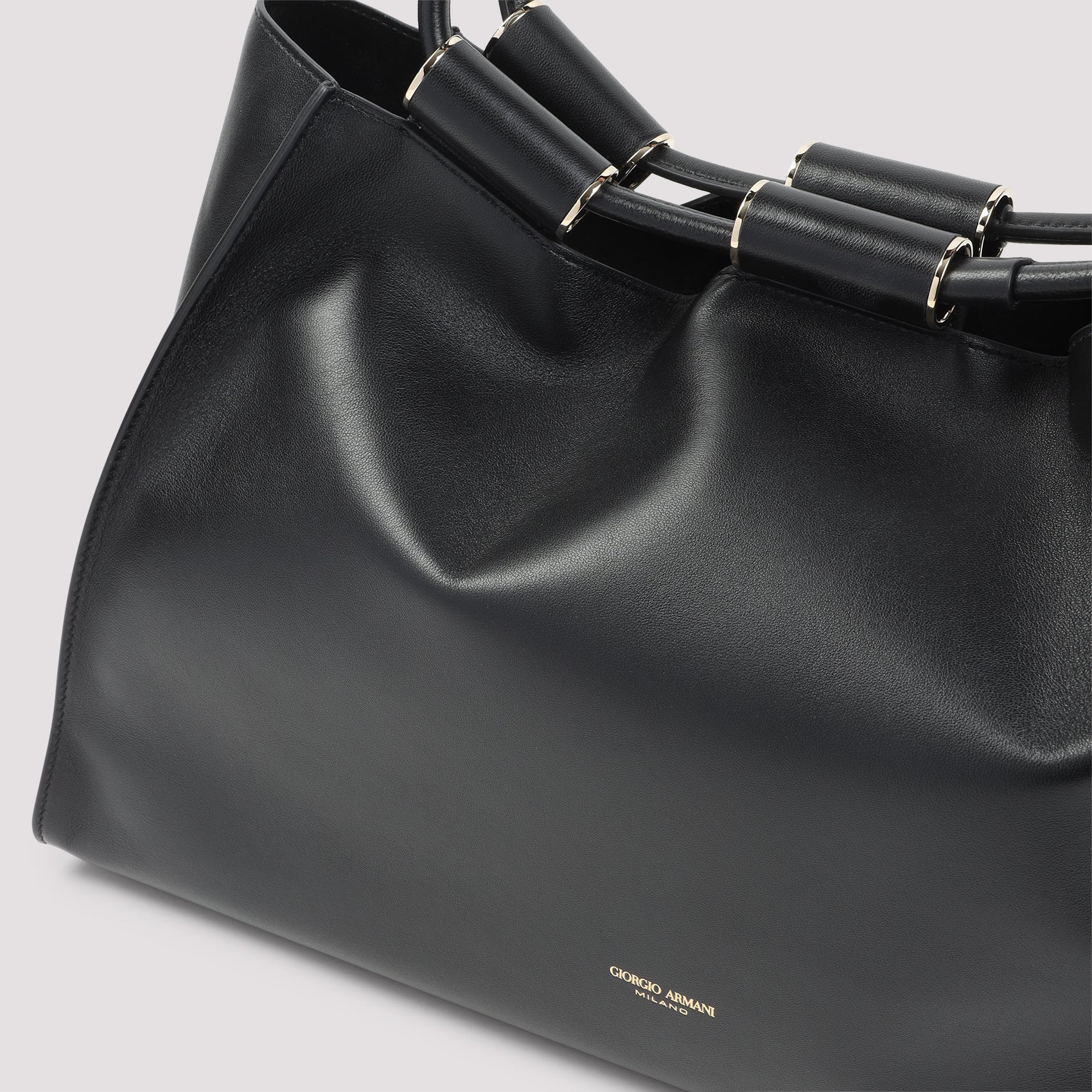 Smooth Lamb Leather Shoulder Bag With Subtle Logo Detail