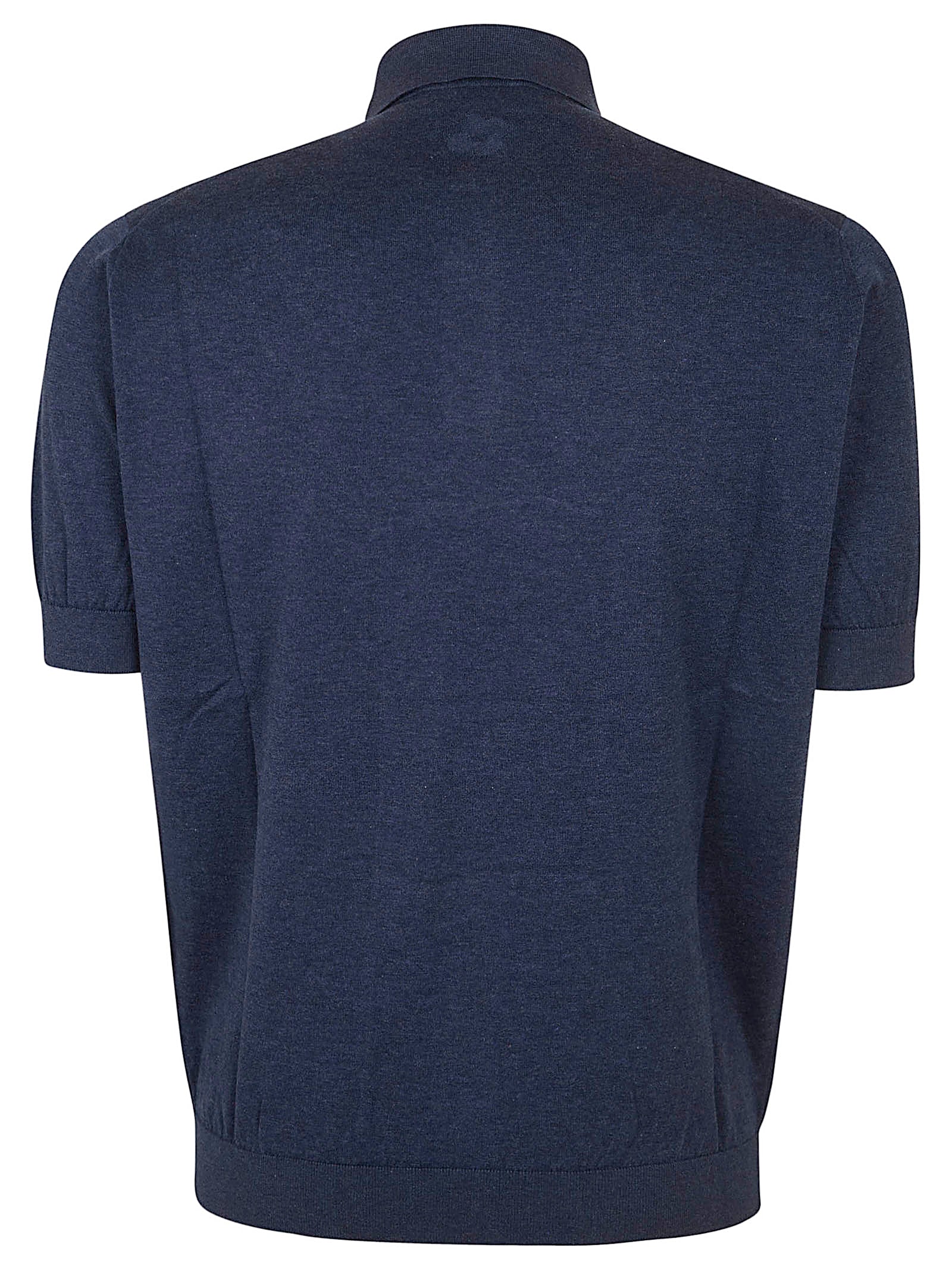 Short-Sleeve Polo Shirt With Structured Collar And Ribbed Cuffs