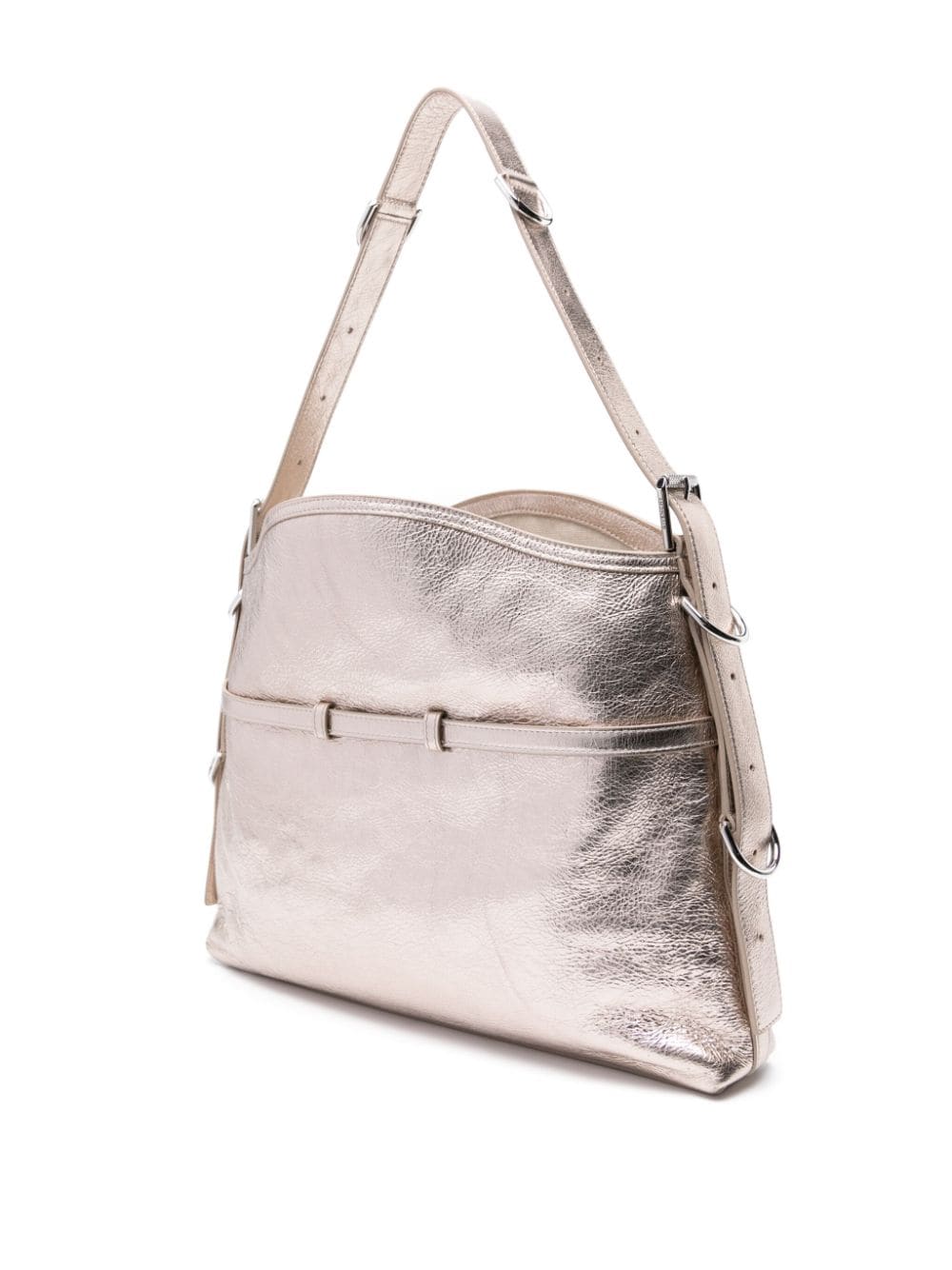 Gold-tone Calf Leather Shoulder Bag