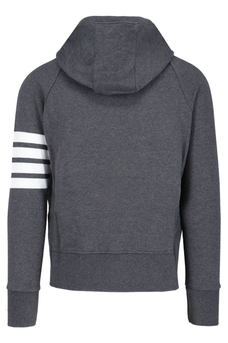Zip-Up Hoodie With Striped Sleeves
