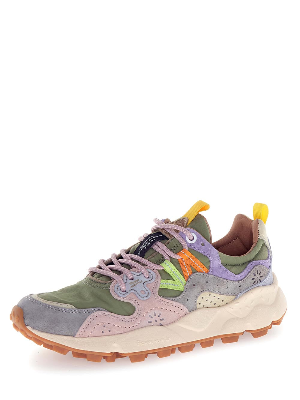 Multi-Layered Pastel Sneakers with Textured Sole