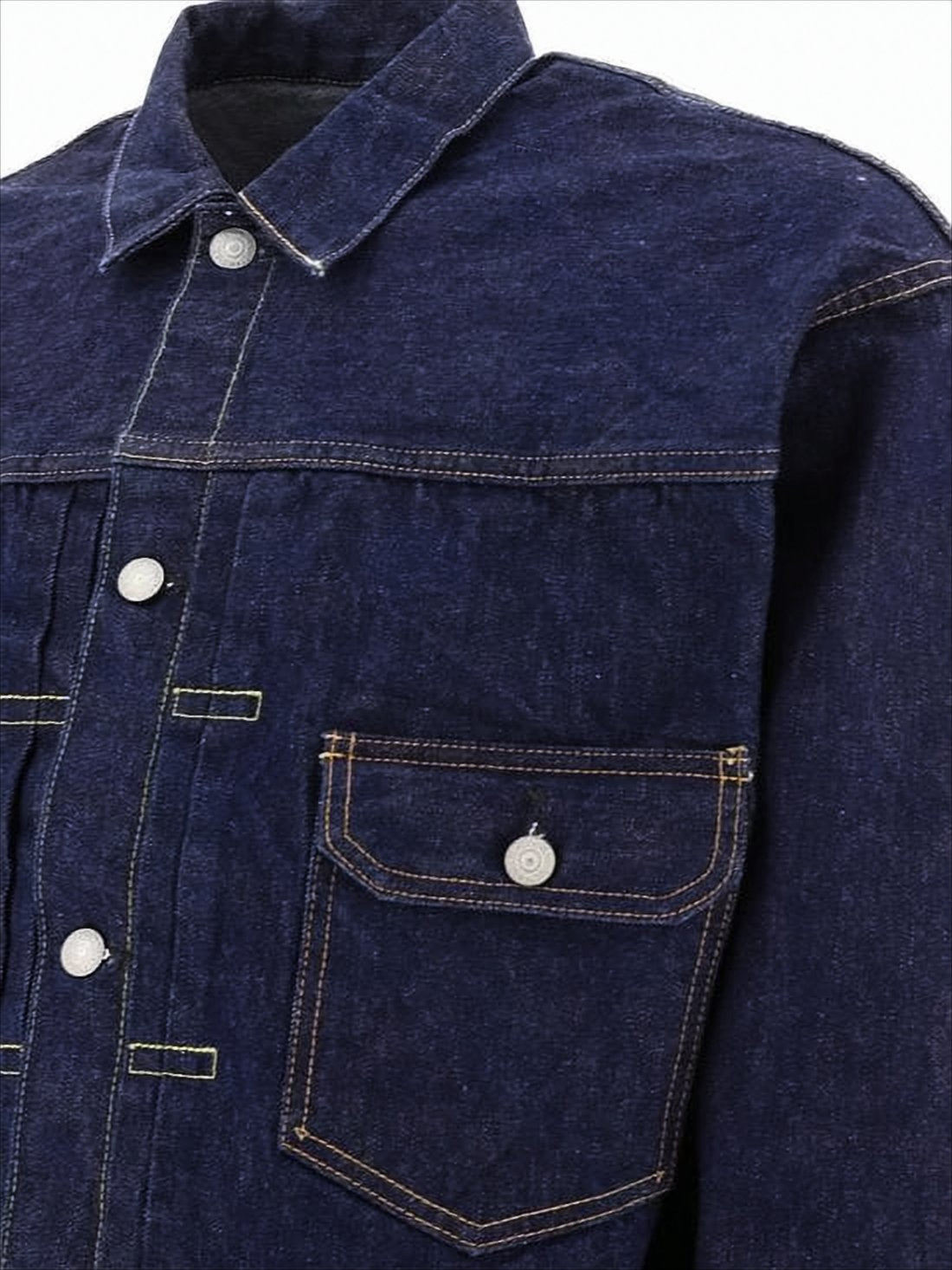 Cropped Indigo Denim Jacket with Structured Collar