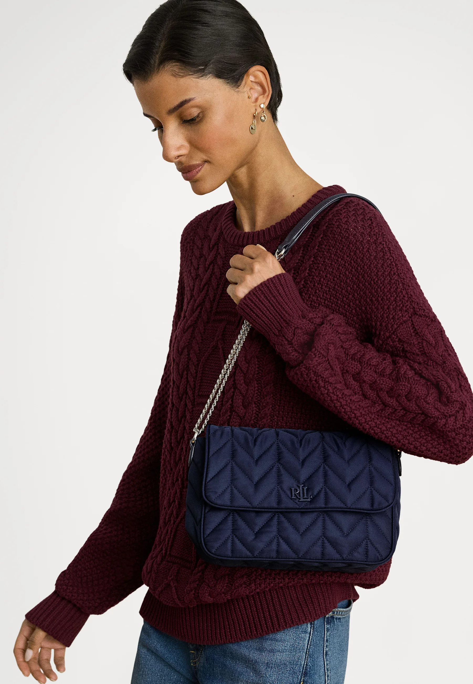 Navy Blue Stevie Recycled Shoulder Bag