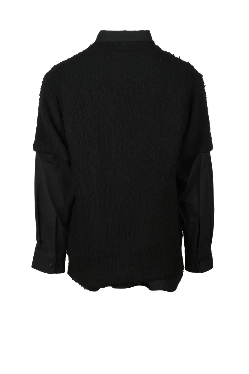 Sweater with Shirt Inserts - Red