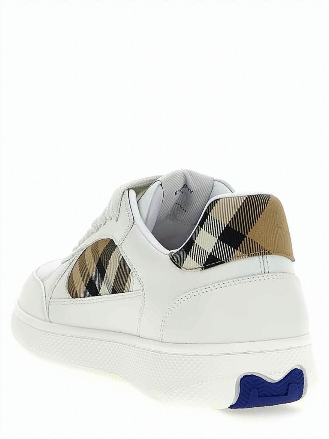Leather Sneakers With Signature Check Panels