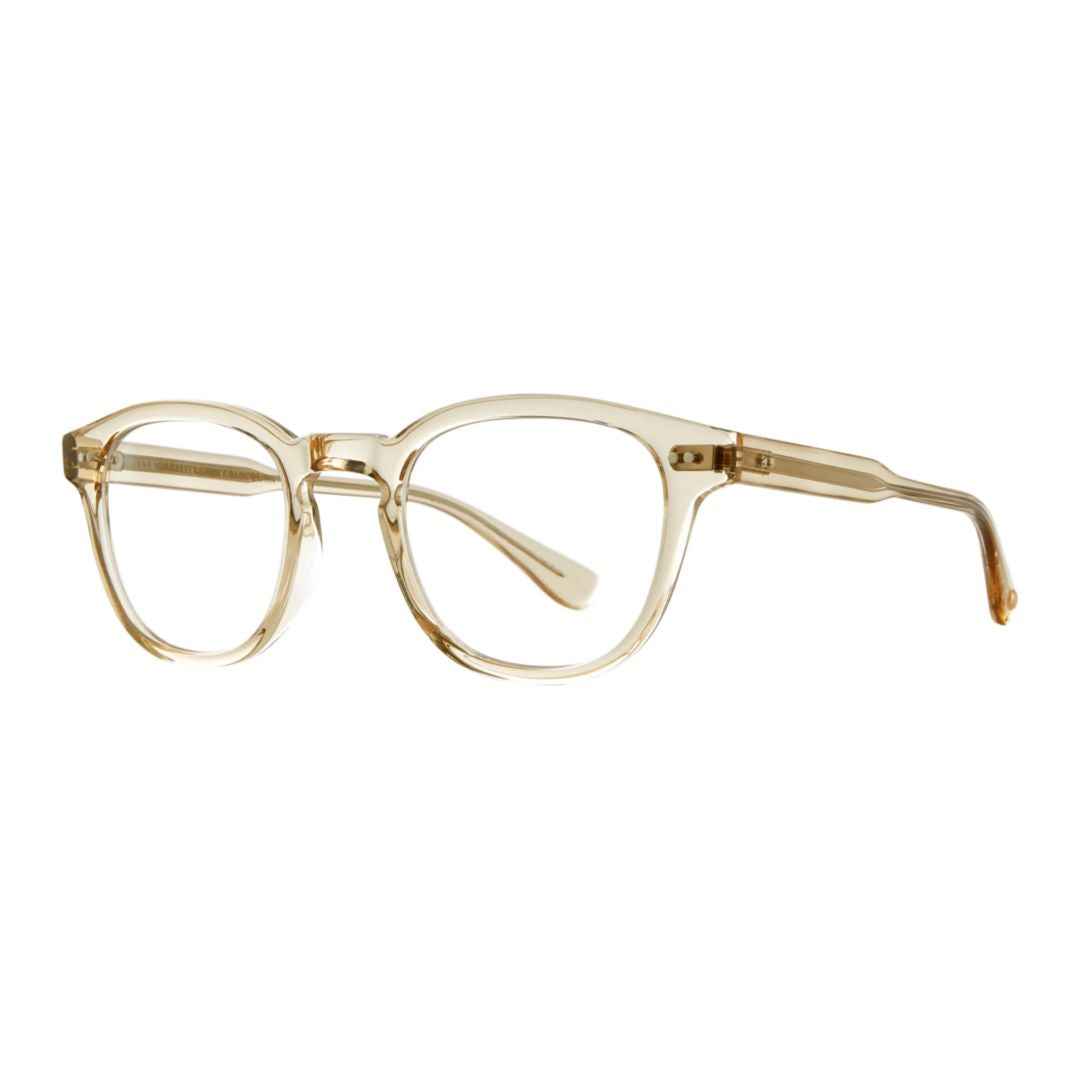Evan Translucent Beige Eyeglasses with Rounded Square Design