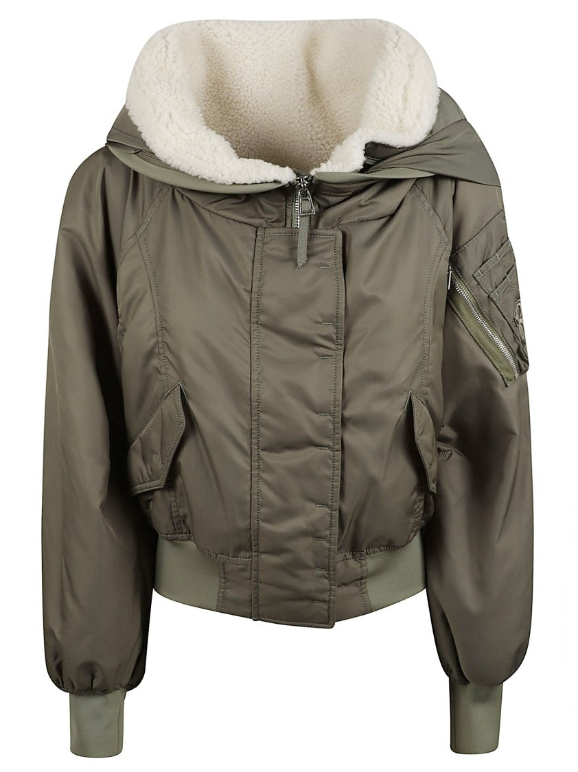 Short Coat With Shearling Hood