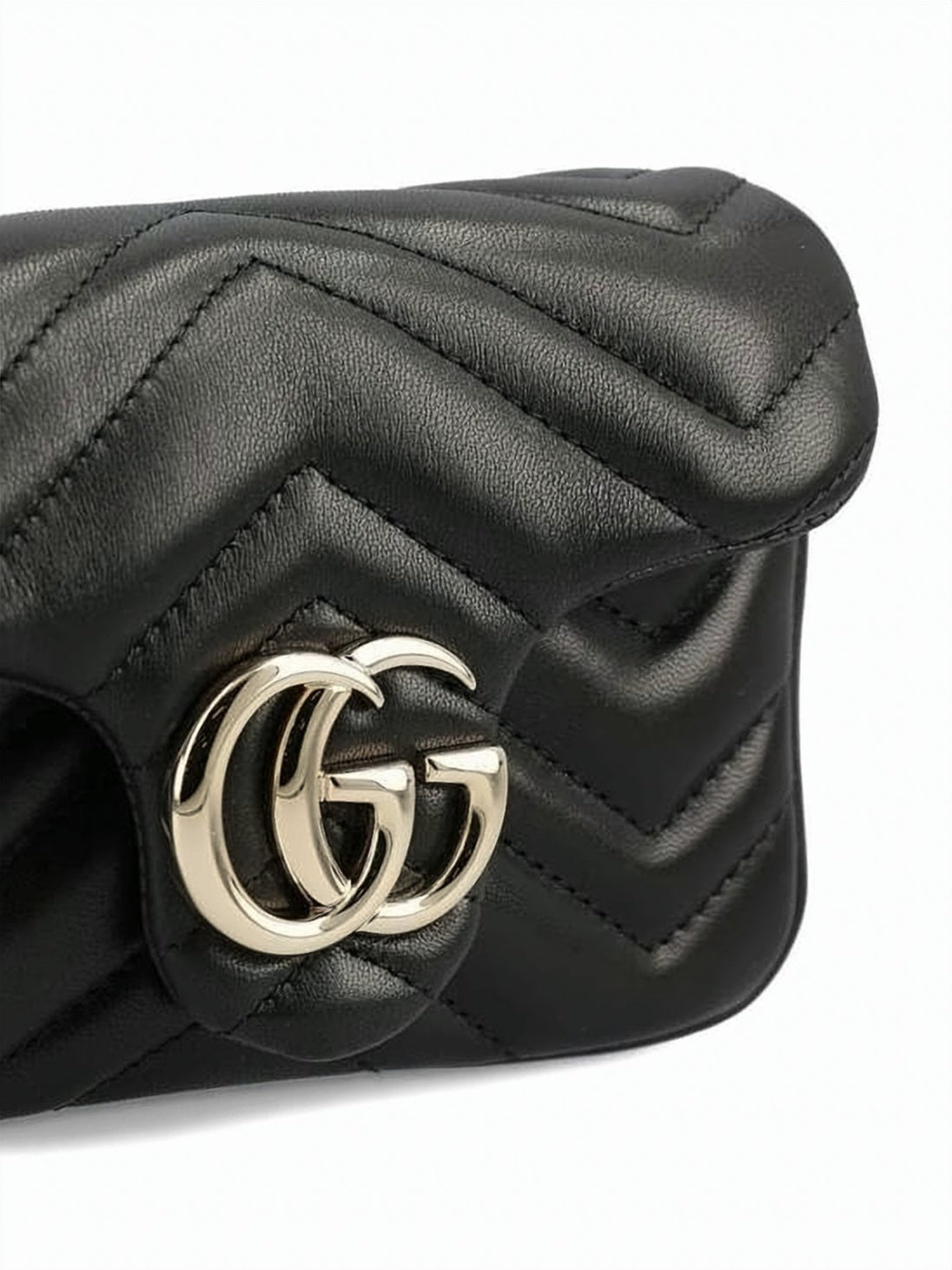 Quilted Chevron Mini Shoulder Bag with Double G Logo