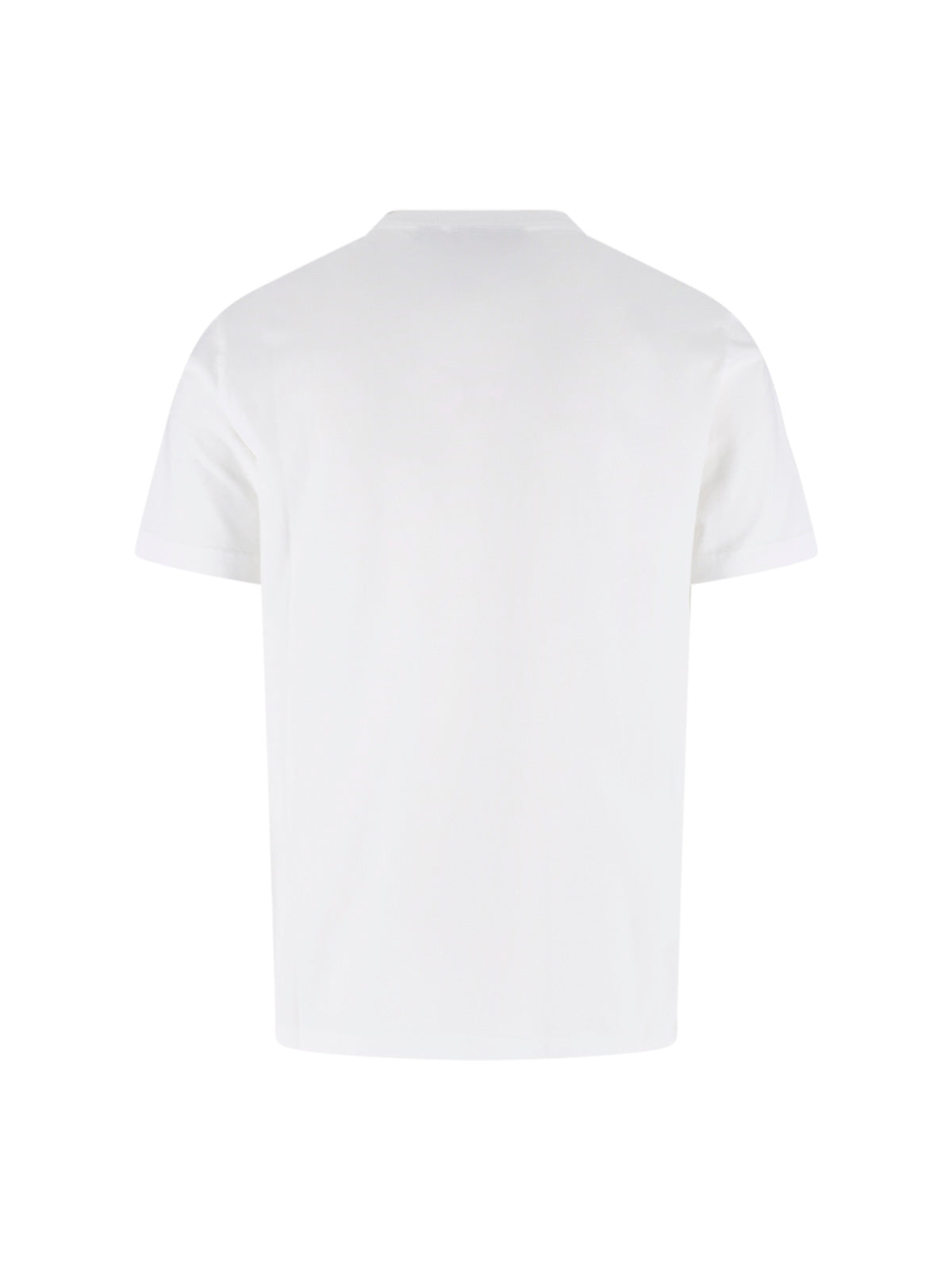 White Plain Embossed Cotton Logo T-shirt