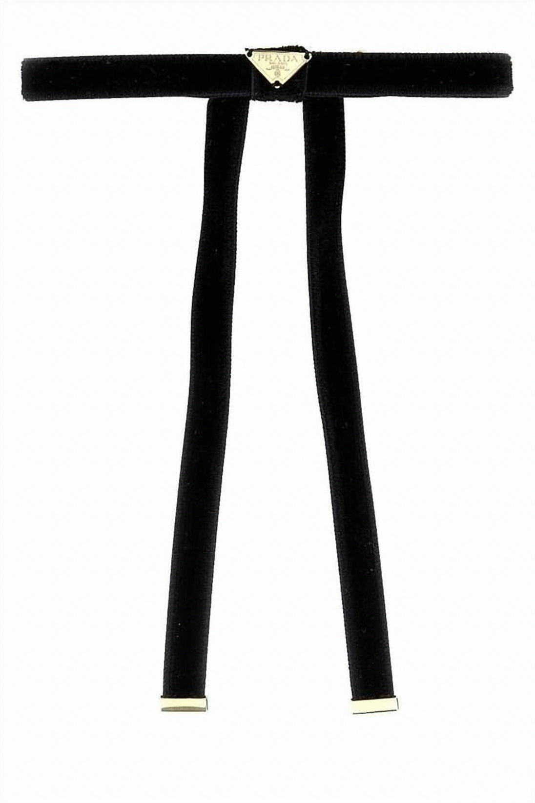 Black Velvet Choker Necklace with Triangular Logo