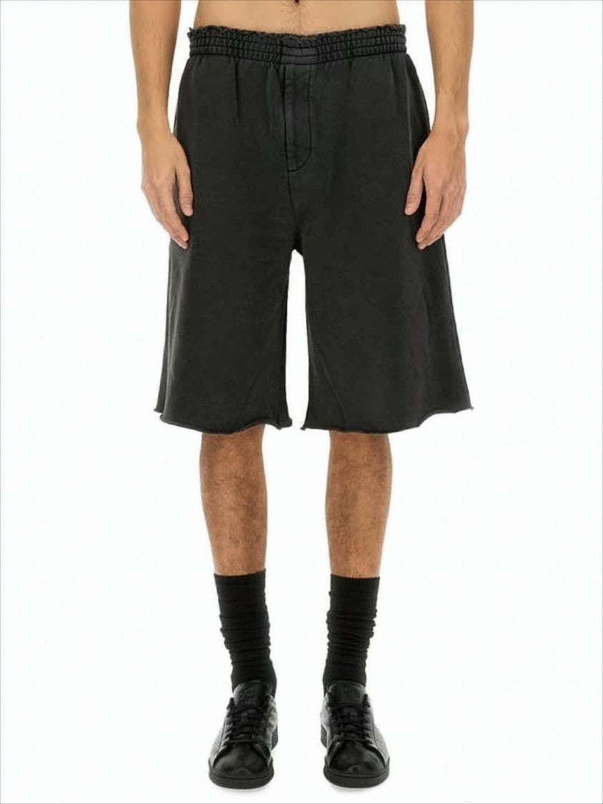 Relaxed-Fit Black Shorts with Flared Leg