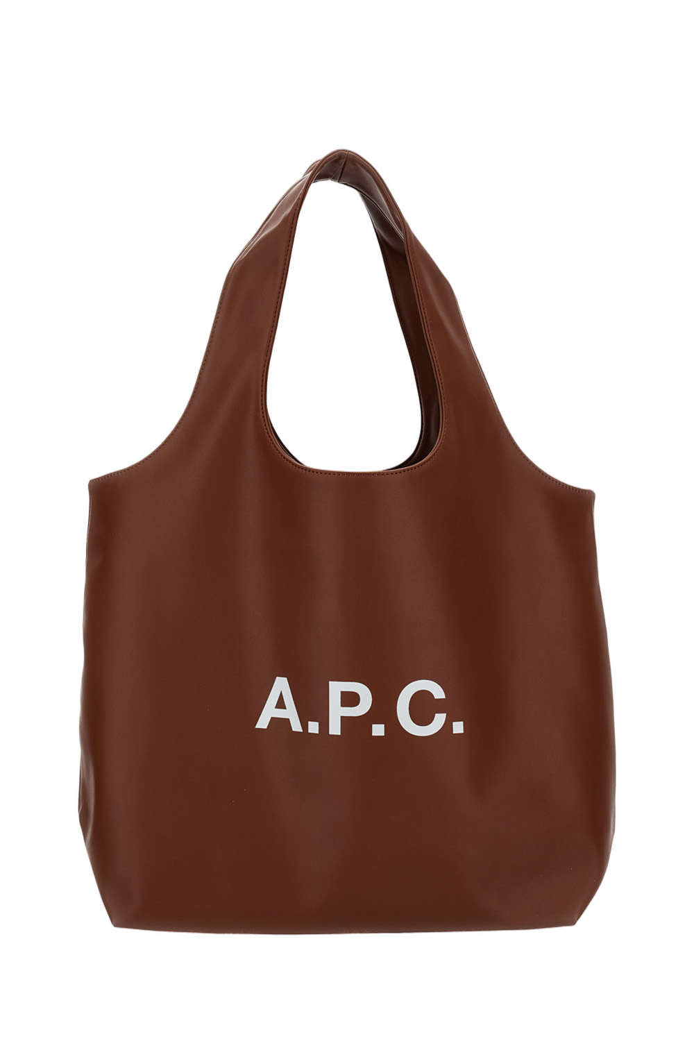 Structured Brown Handbag with Smooth Finish