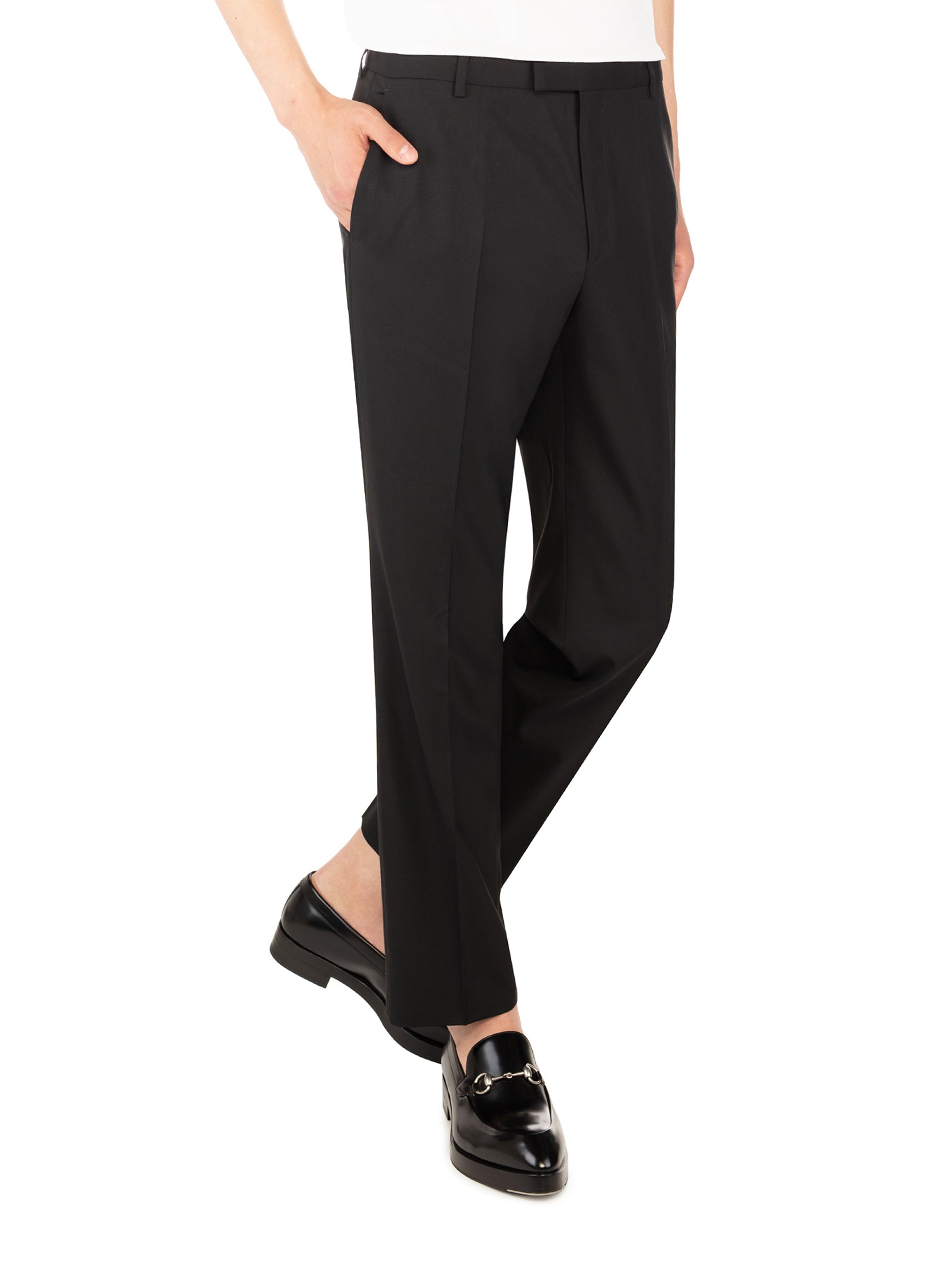 Black Tailored Straight-Leg Minimalist Pants