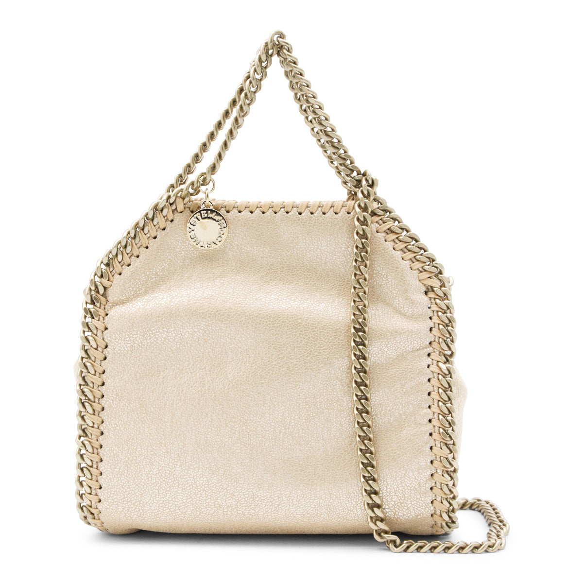Compact Gold Faux Leather Tote