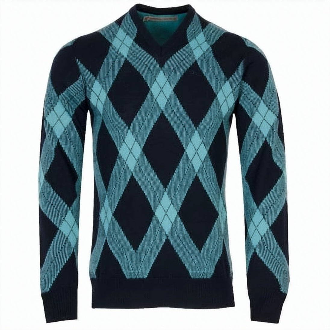 Argyle Pattern Knit Sweater
