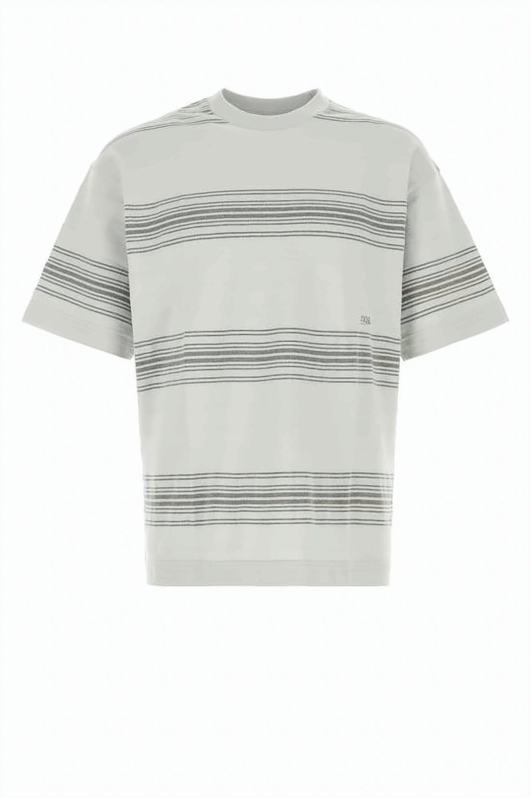 Boxy-Fit Short-Sleeved T-Shirt With Subtle Stripe Patterns