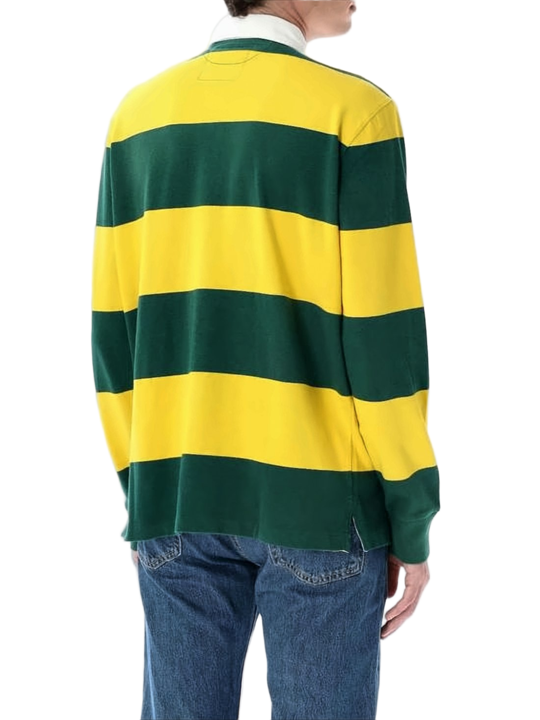 Horizontal Stripe Long-Sleeve Polo Shirt