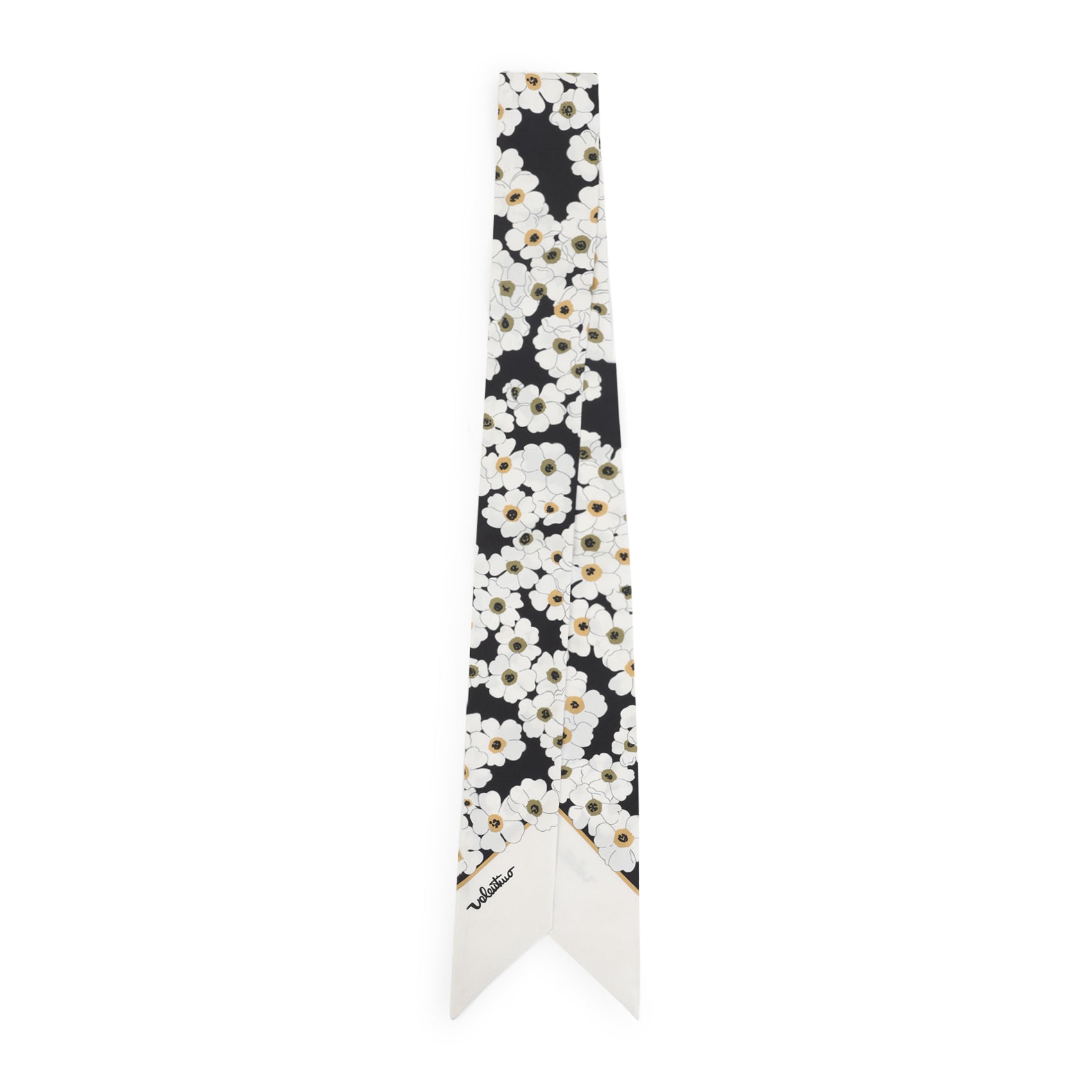 Floral Silk Scarf with Signature Logo Detail