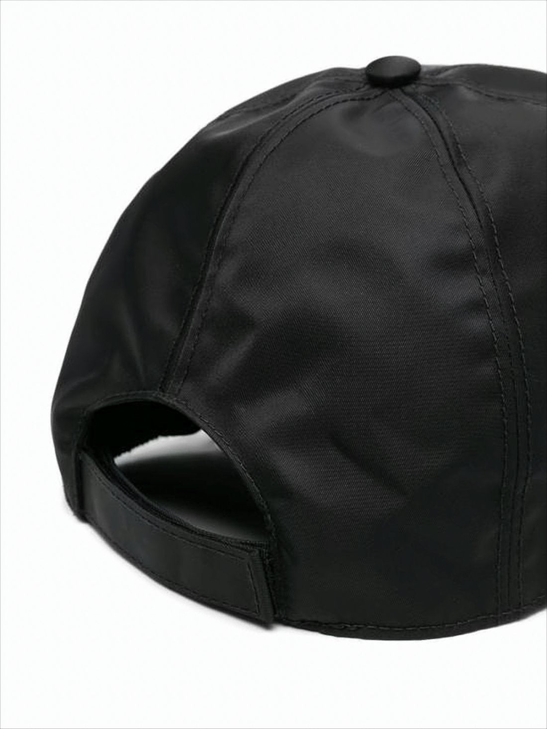 Structured Black Polyamide Cap with Subtle Logo Patch