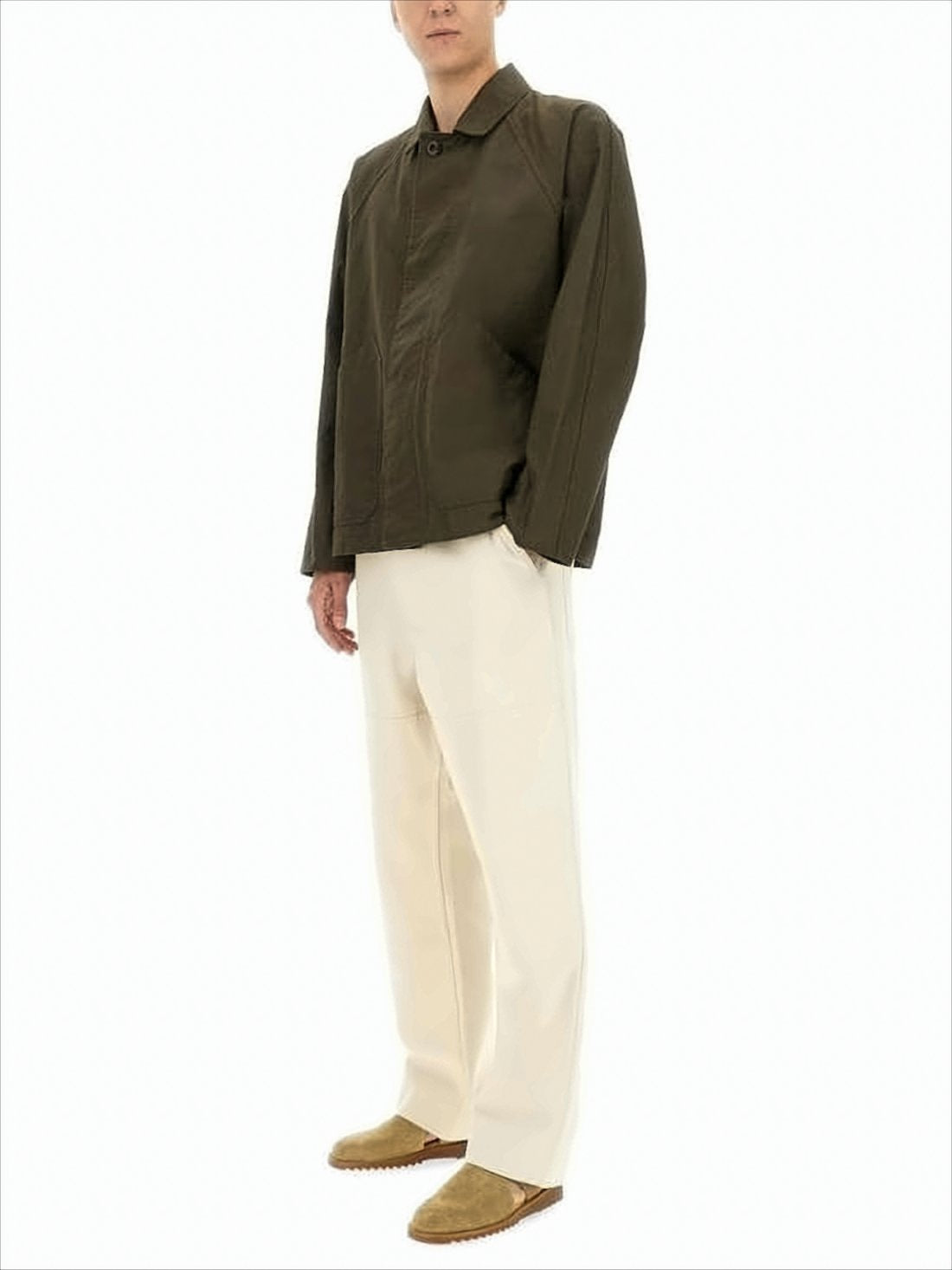 Boxy Cropped Jacket with Pointed Collar