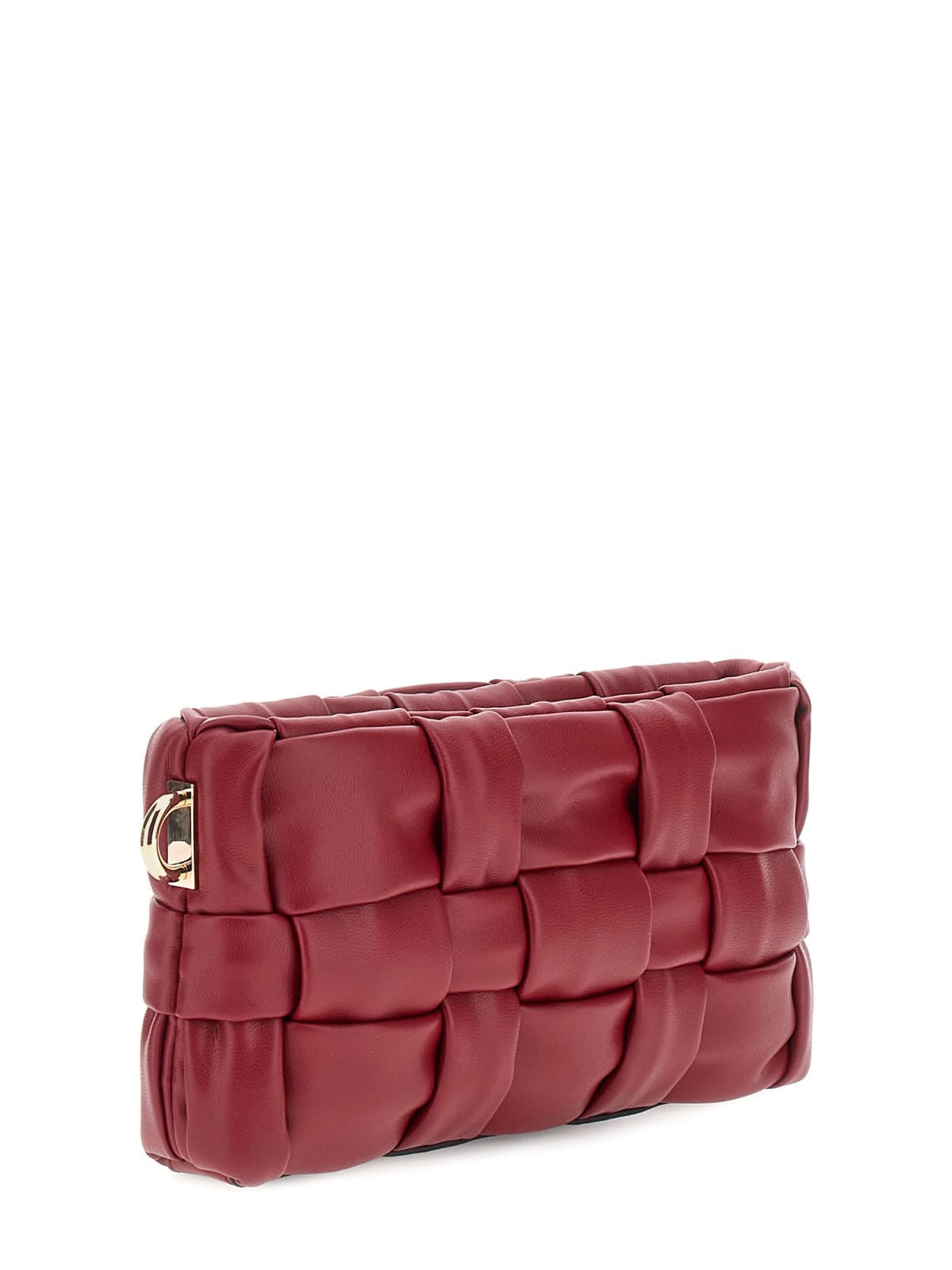 Quilted Burgundy Shoulder Bag With Gold-Tone Hardware