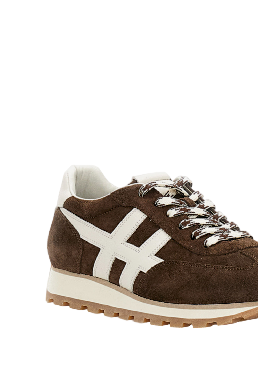 Brown Sneakers With Smooth Finish And Sturdy Sole 86Er Suede