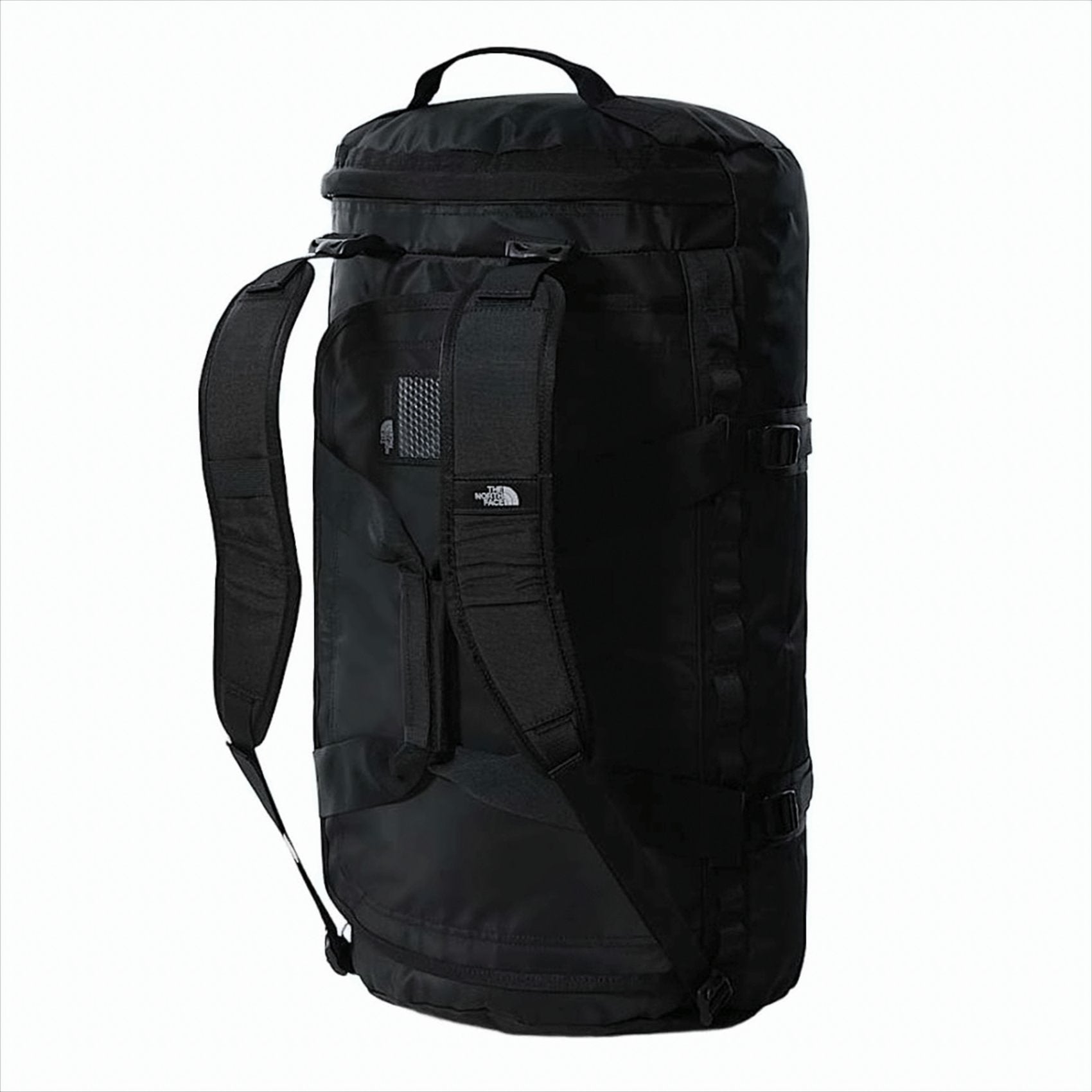 Cylindrical Black Duffel Bag With Adjustable Straps