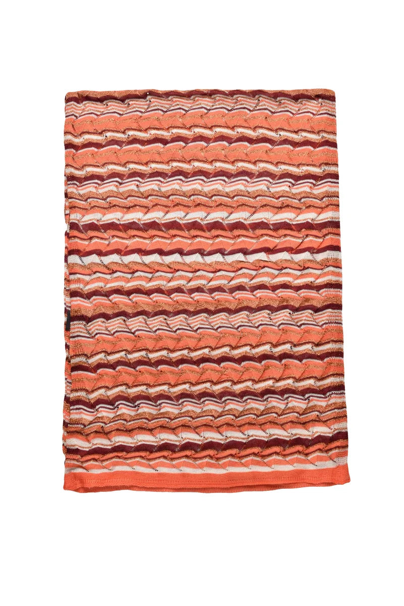 Cotton Viscose Polyamide Scarf - Orange