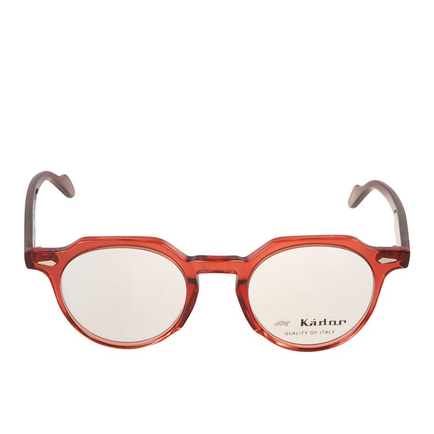 Amadeus Translucent Red Round Frame Eyeglasses with Keyhole Bridge