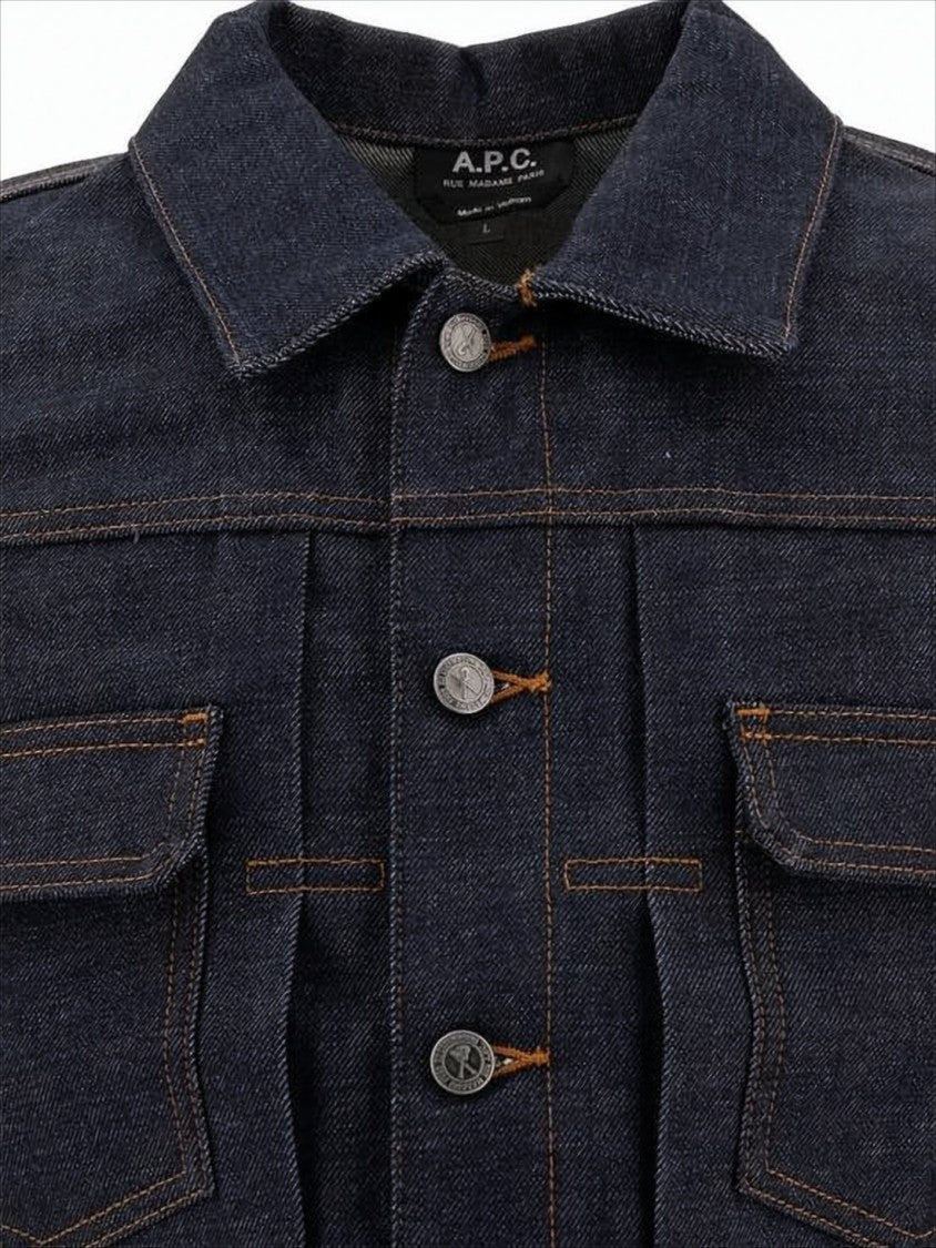 Structured Denim Jacket with Contrast Stitching