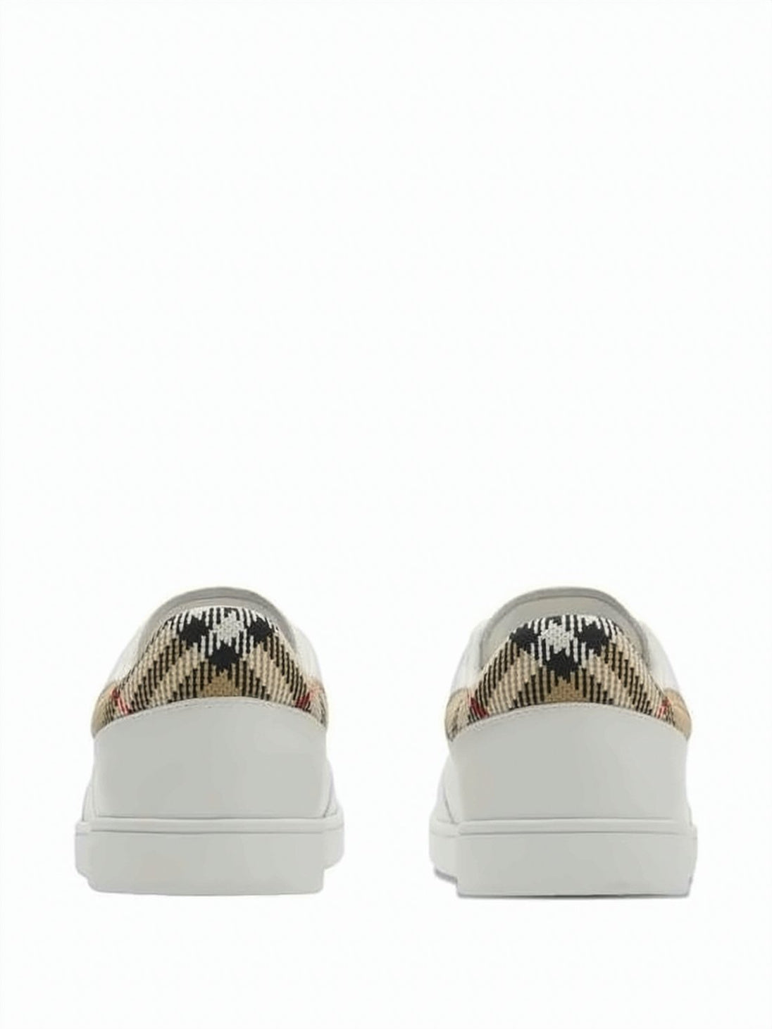 Leather Low-Top Sneakers With Distinctive Checkered Accents