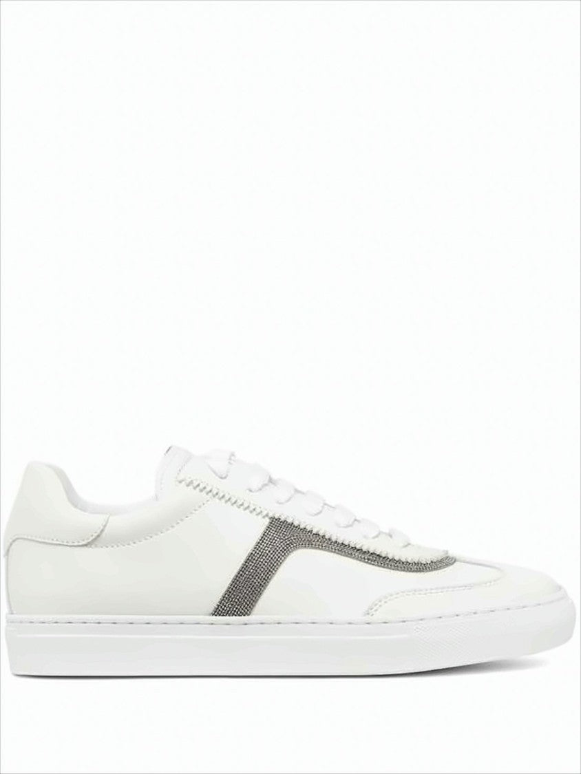 Low-Top Sneakers with Textured Grey Accents