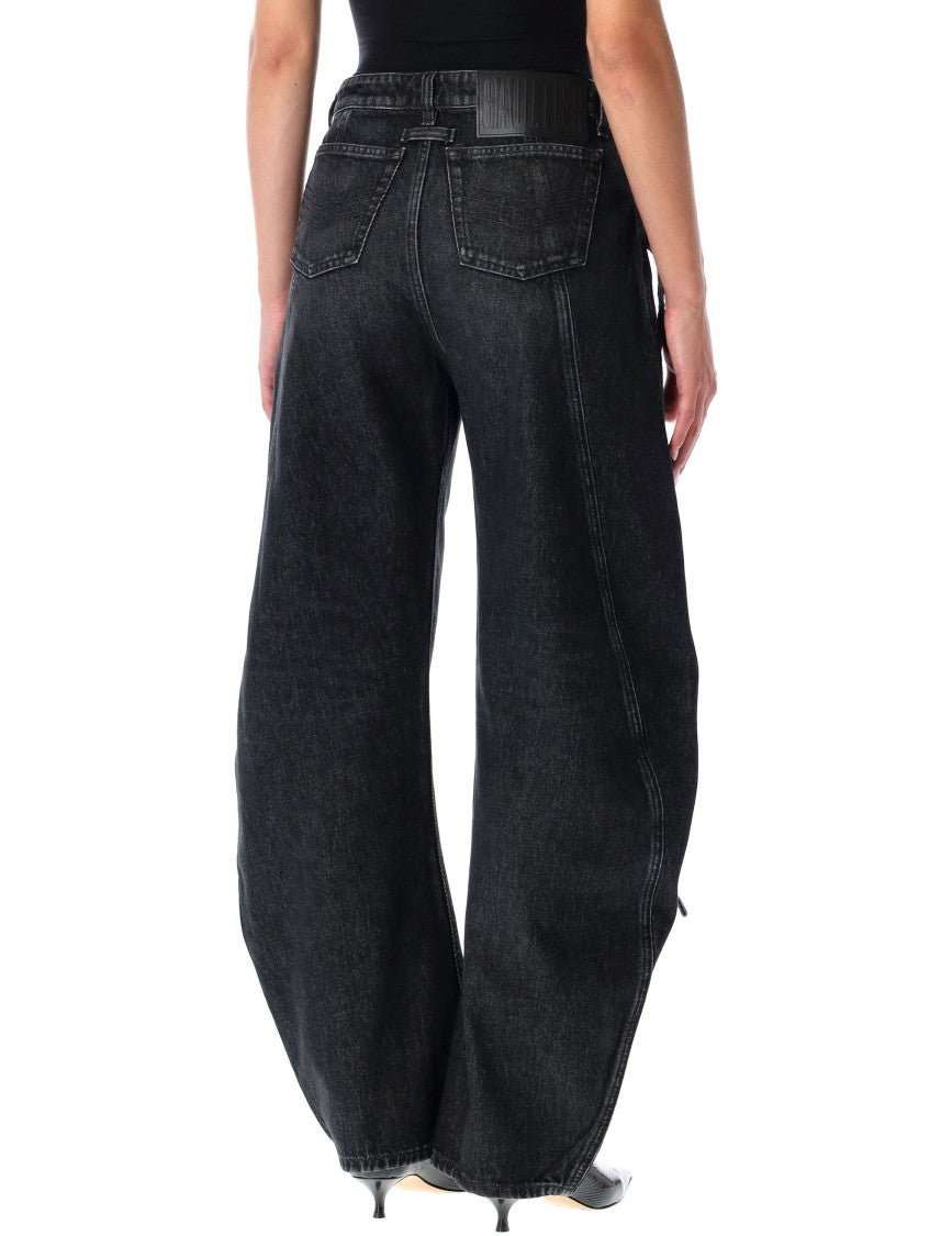 Black Denim Strap Loose-Fit Jeans