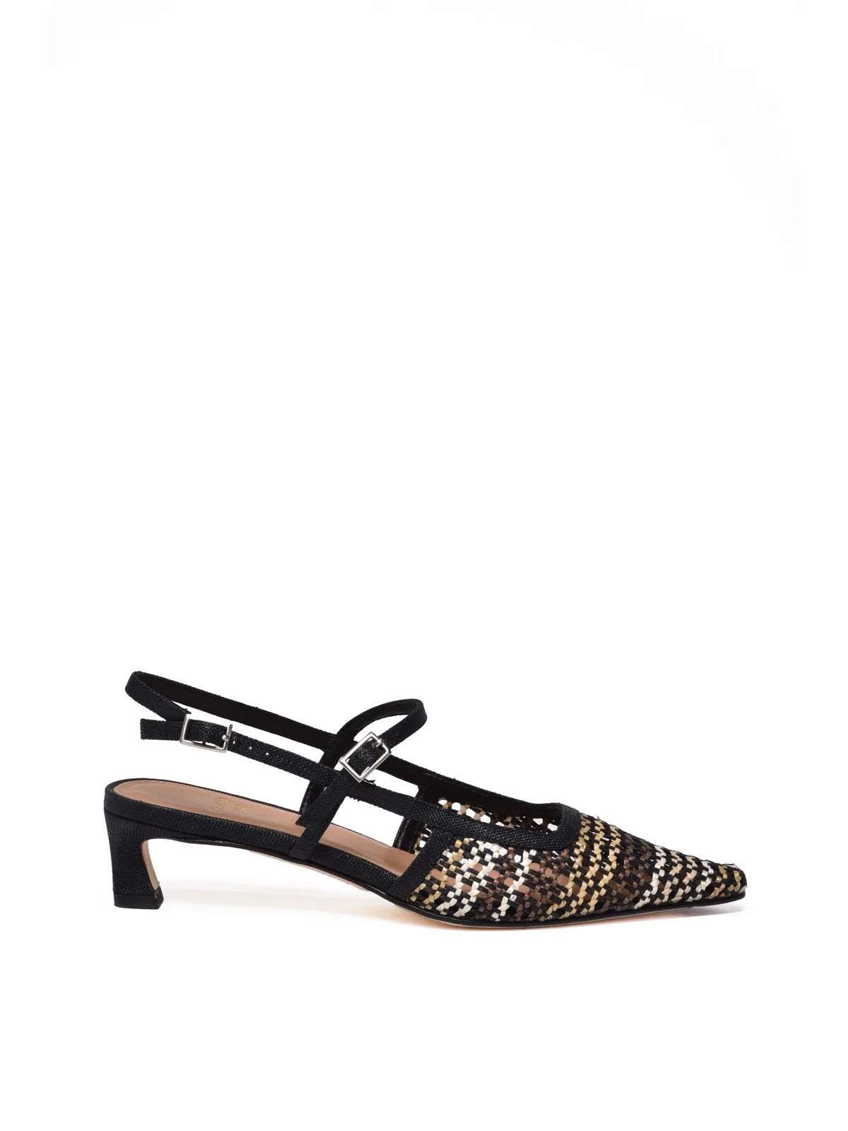 Black Other Fibers Rafia Pump