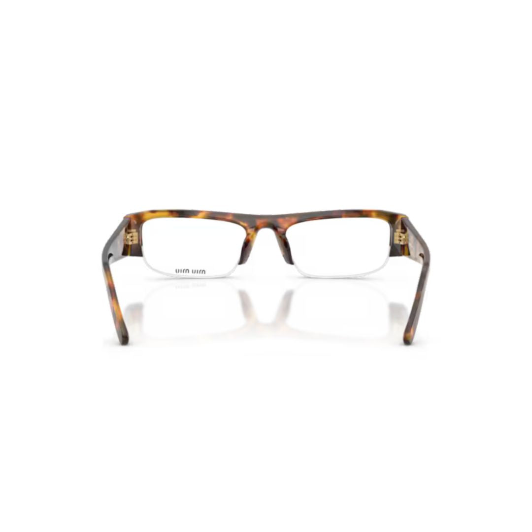 Tortoiseshell Half-Rim Eyeglasses with Slim Arms