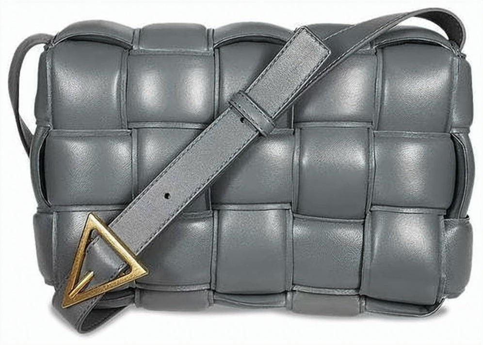 Quilted Grey Padded Shoulder Bag by Bottega Veneta