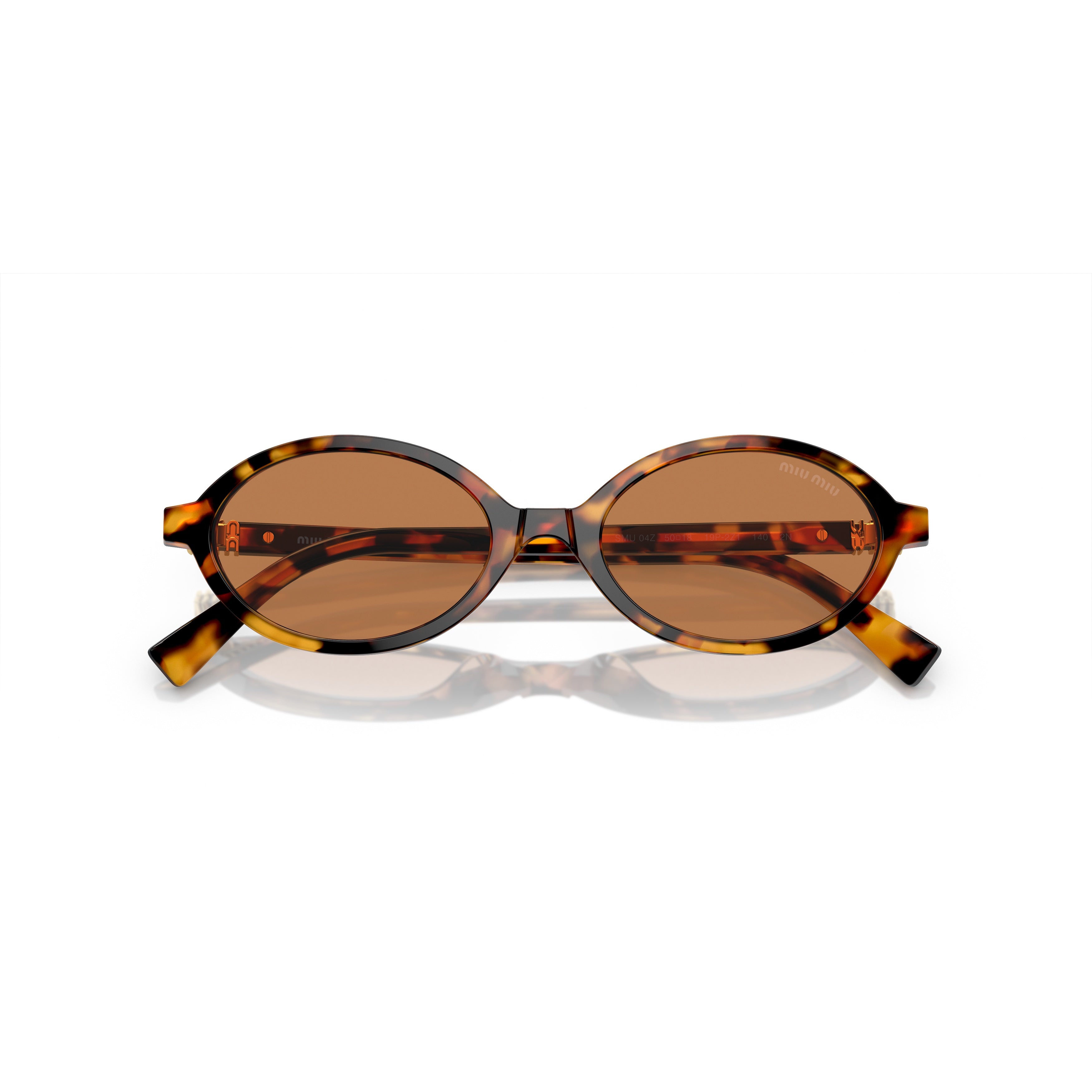 Tortoiseshell Acetate Oval Sunglasses with Gold Accents
