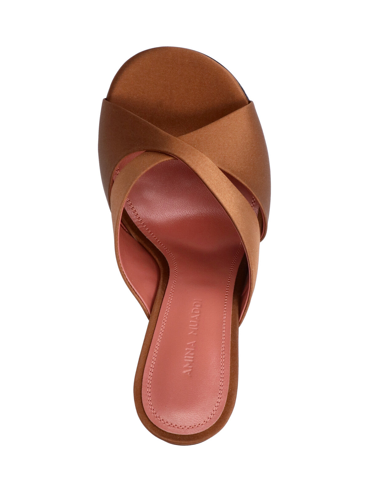 Brown Salma Crisscross Satin Mules